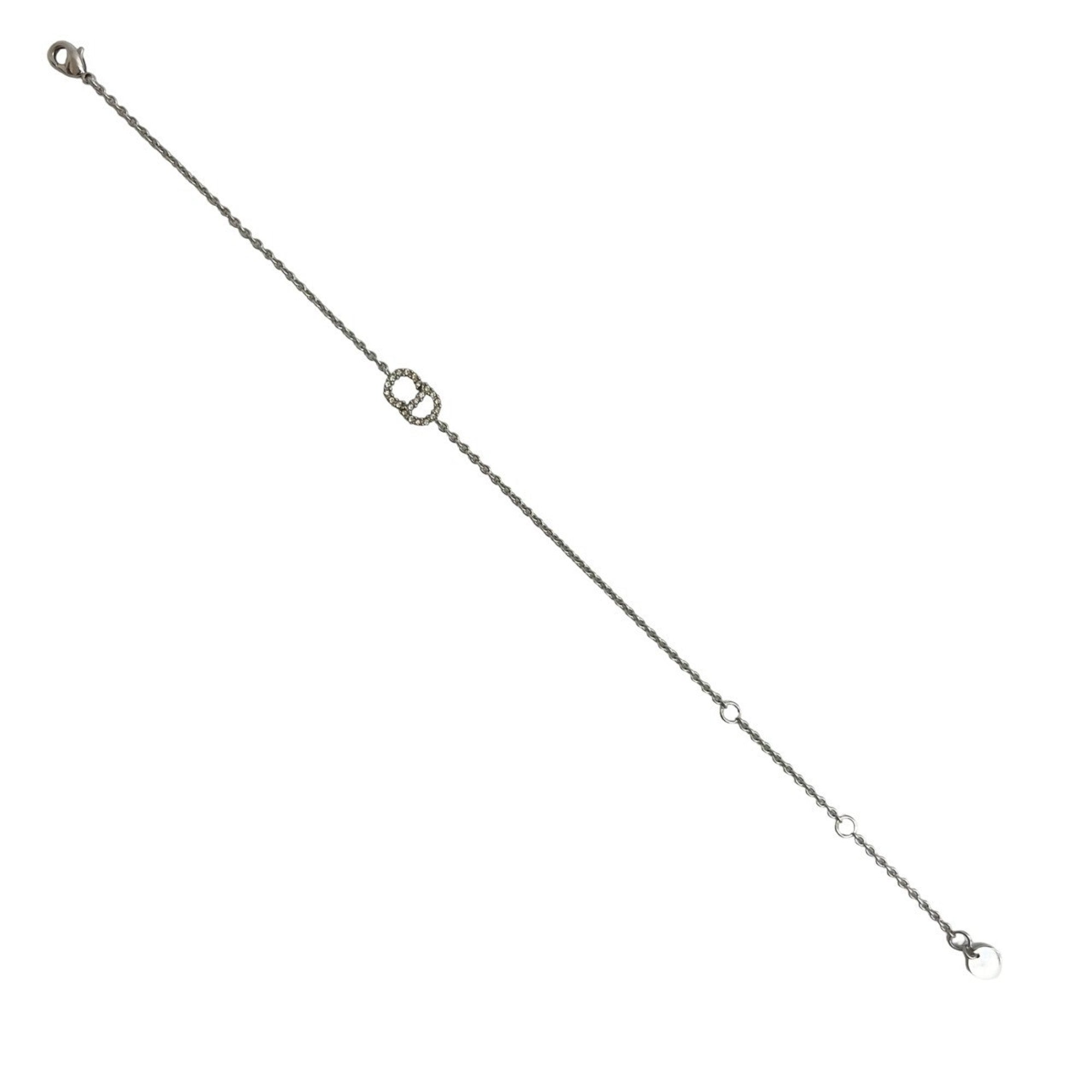 CD Bracelet Alloy Silver and Rhinestone