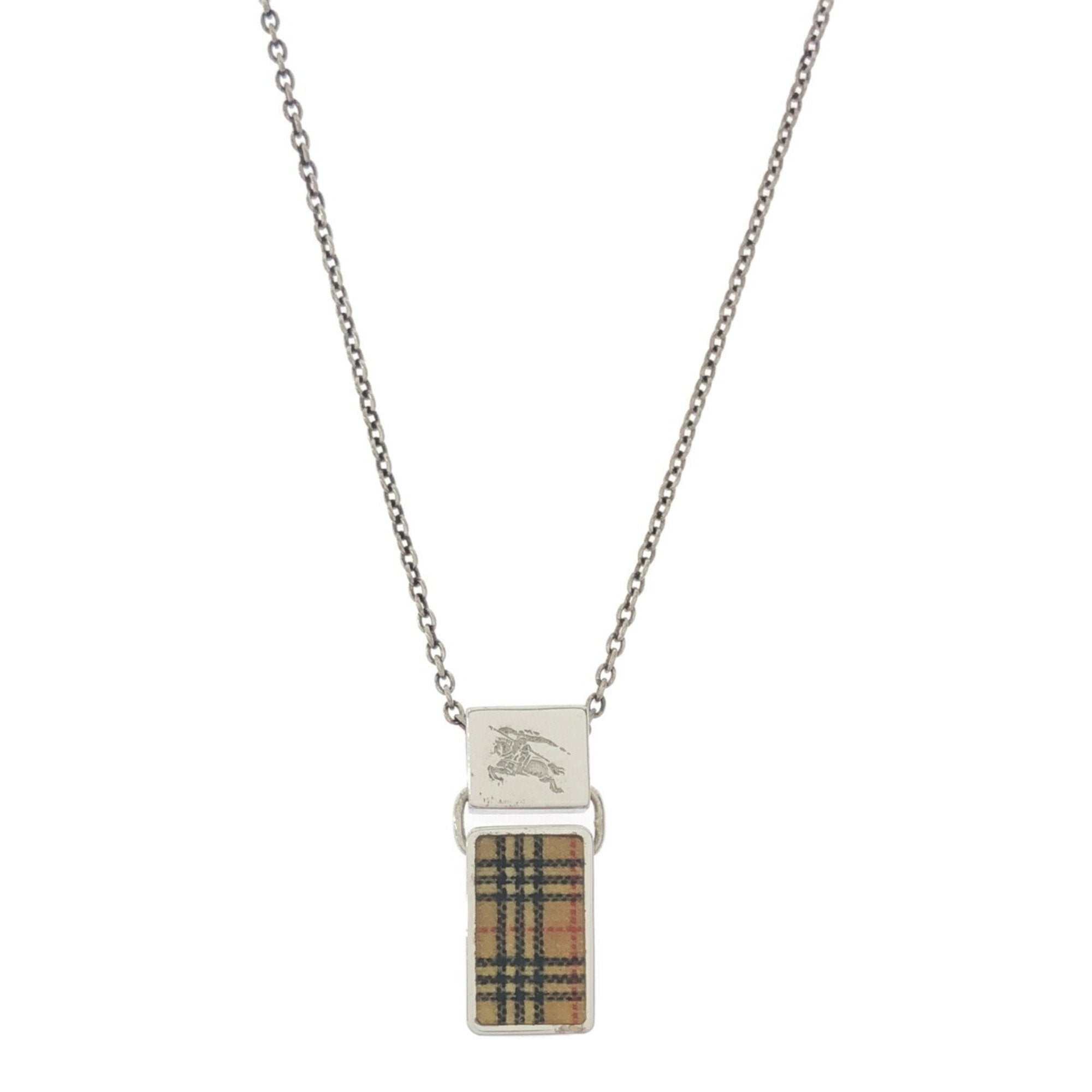 Nova Check Pendant Necklace Sterling Silver