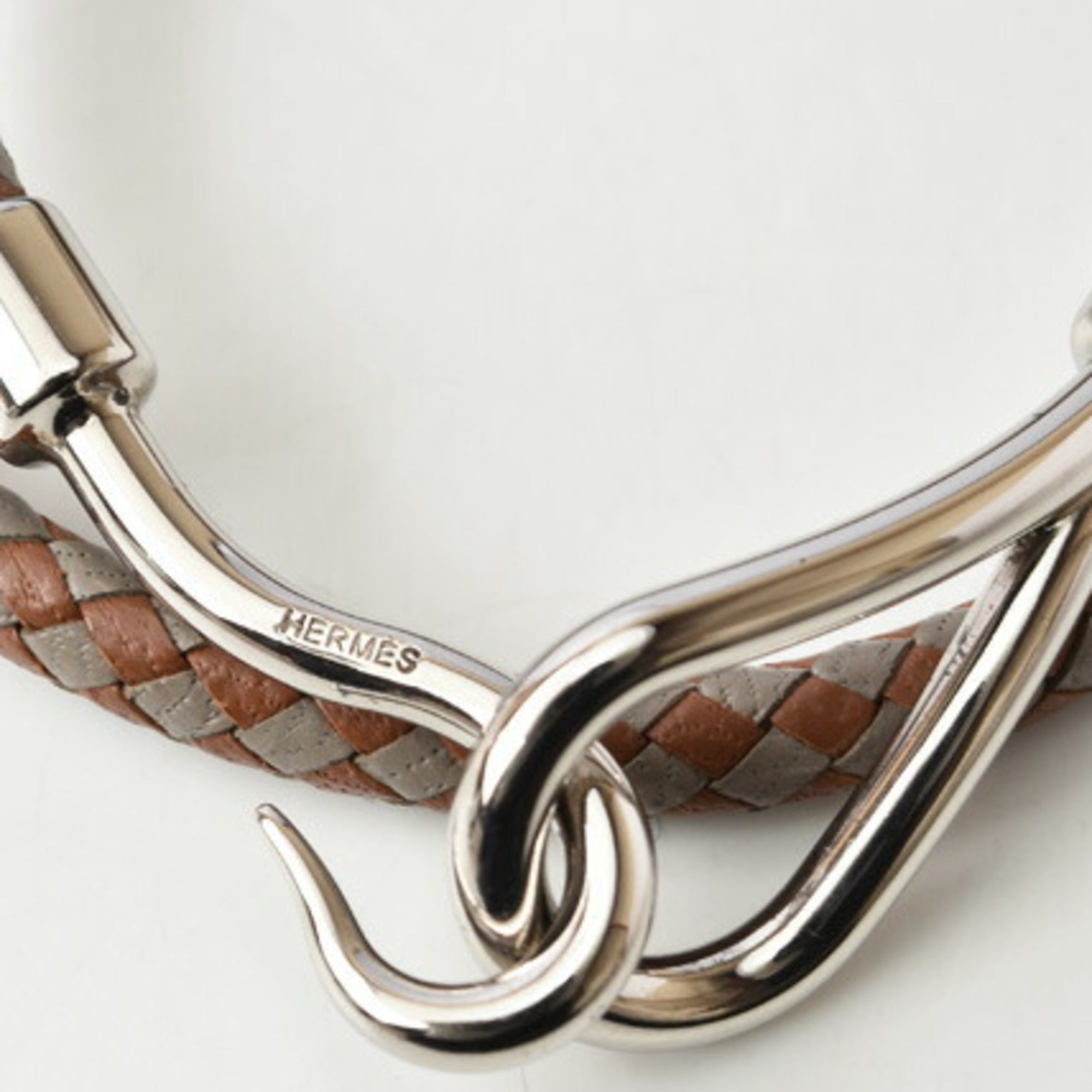 Bangle Leather Brown and Gray Bracelet
