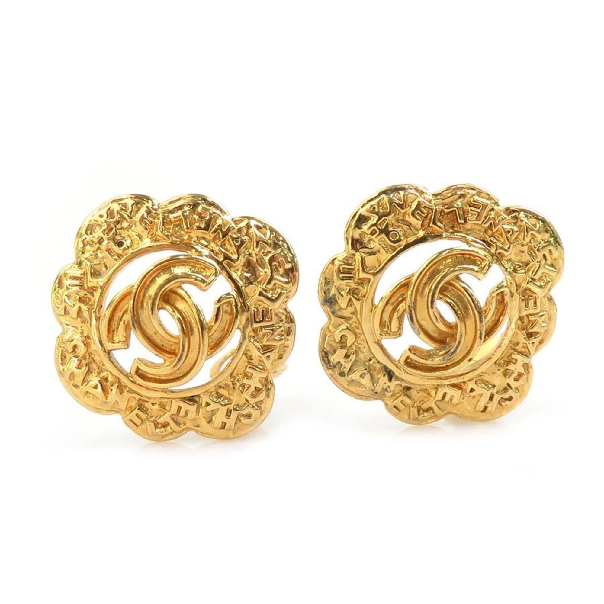 CC Logo Clip-On Earrings Gold-Tone Metal Gold-Tone Metal