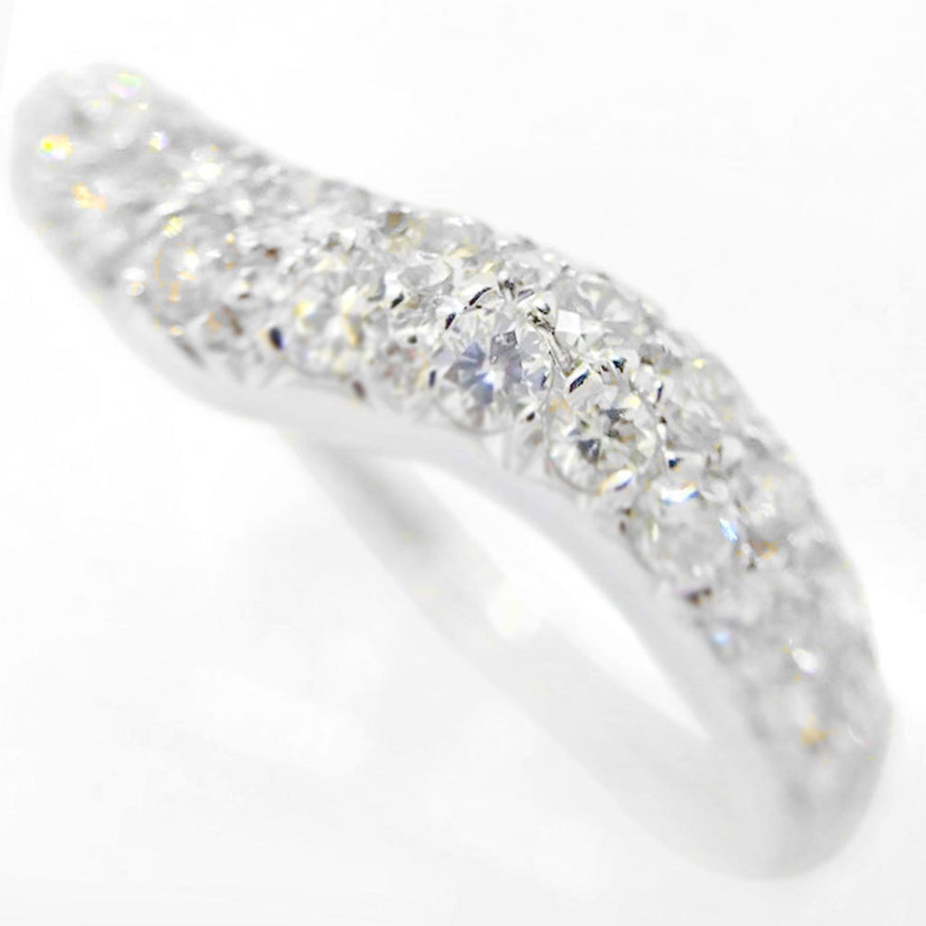 Pavé Wave Ring 18K White Gold with Diamond