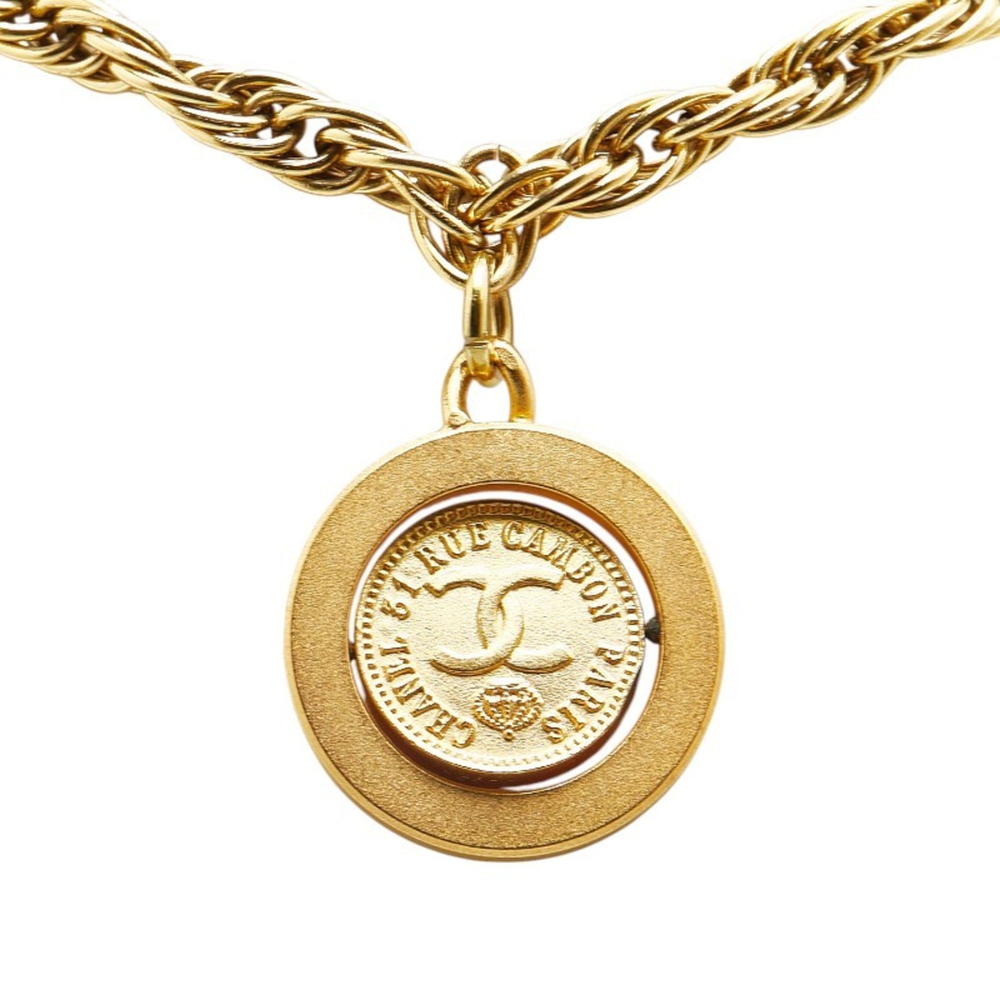 CC Logo Chain Pendant Necklace Metal