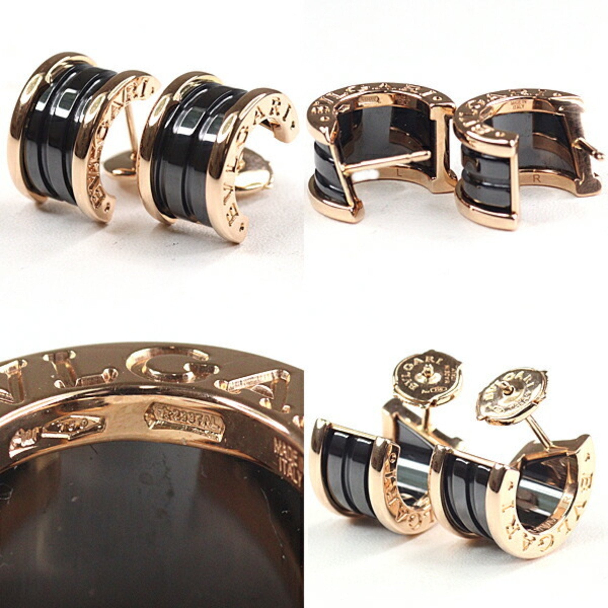 B.Zero1 Earrings Ceramic and 18K Rose Gold Ceramic and 18K Rose Gold