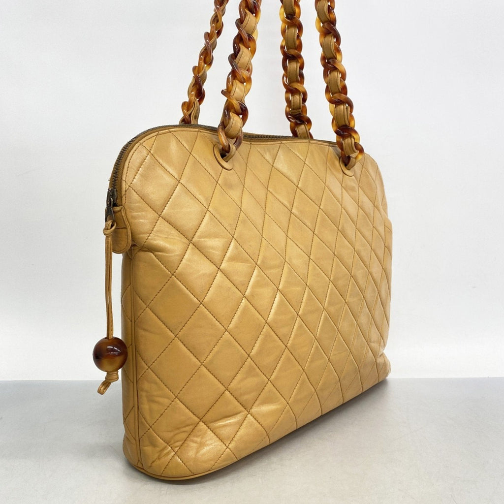 Vintage Camera Bag Quilted Leather Large