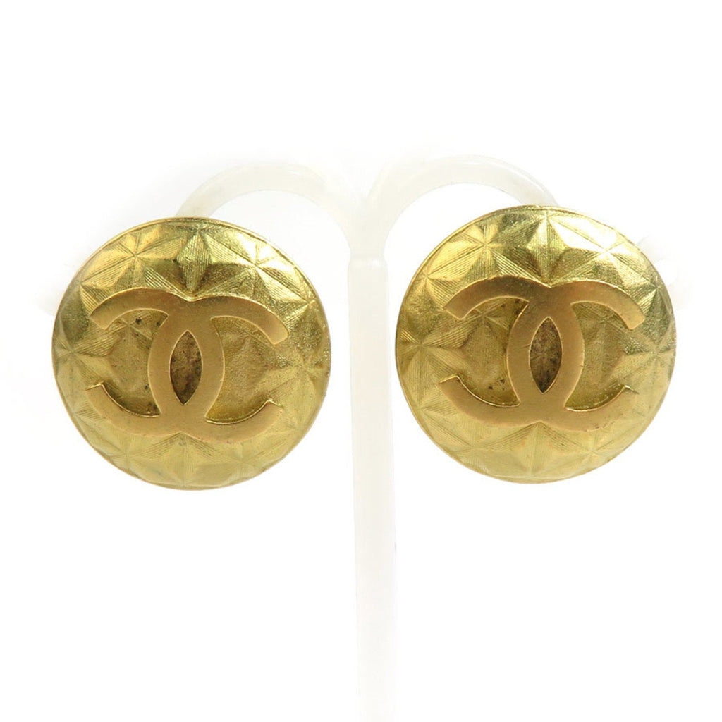 CC Logo Clip-On Earrings Gold-Tone Metal Gold-Tone Metal