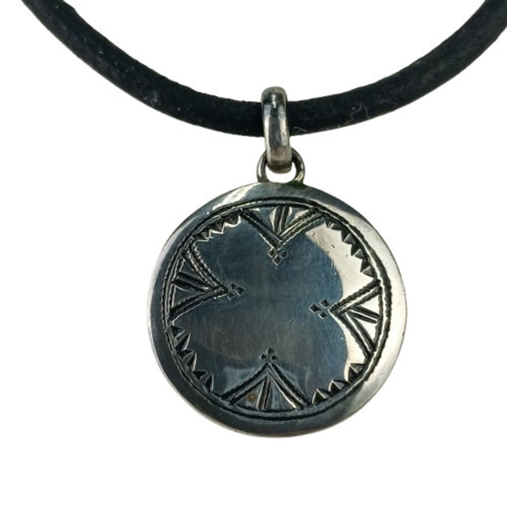 Touareg Necklace Leather and Sterling Silver