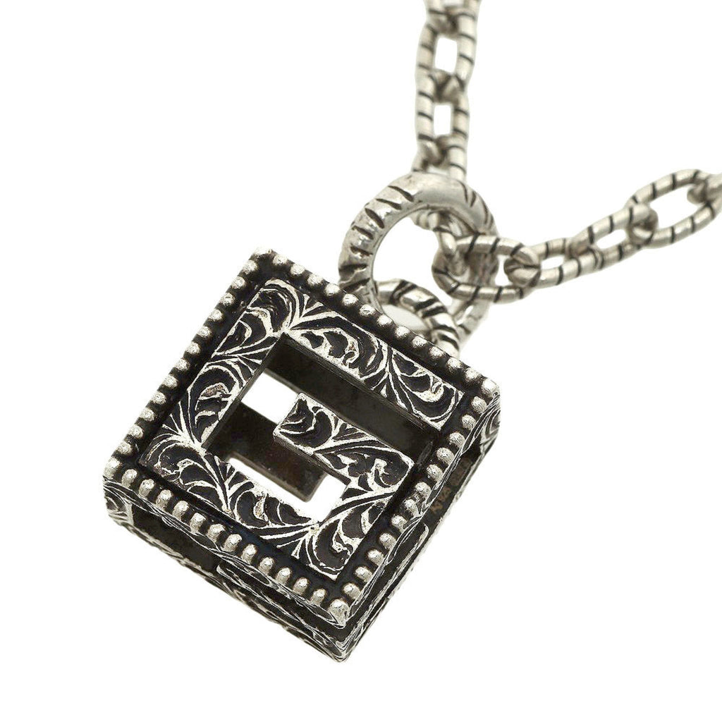 Square G Pendant Necklace Sterling Silver