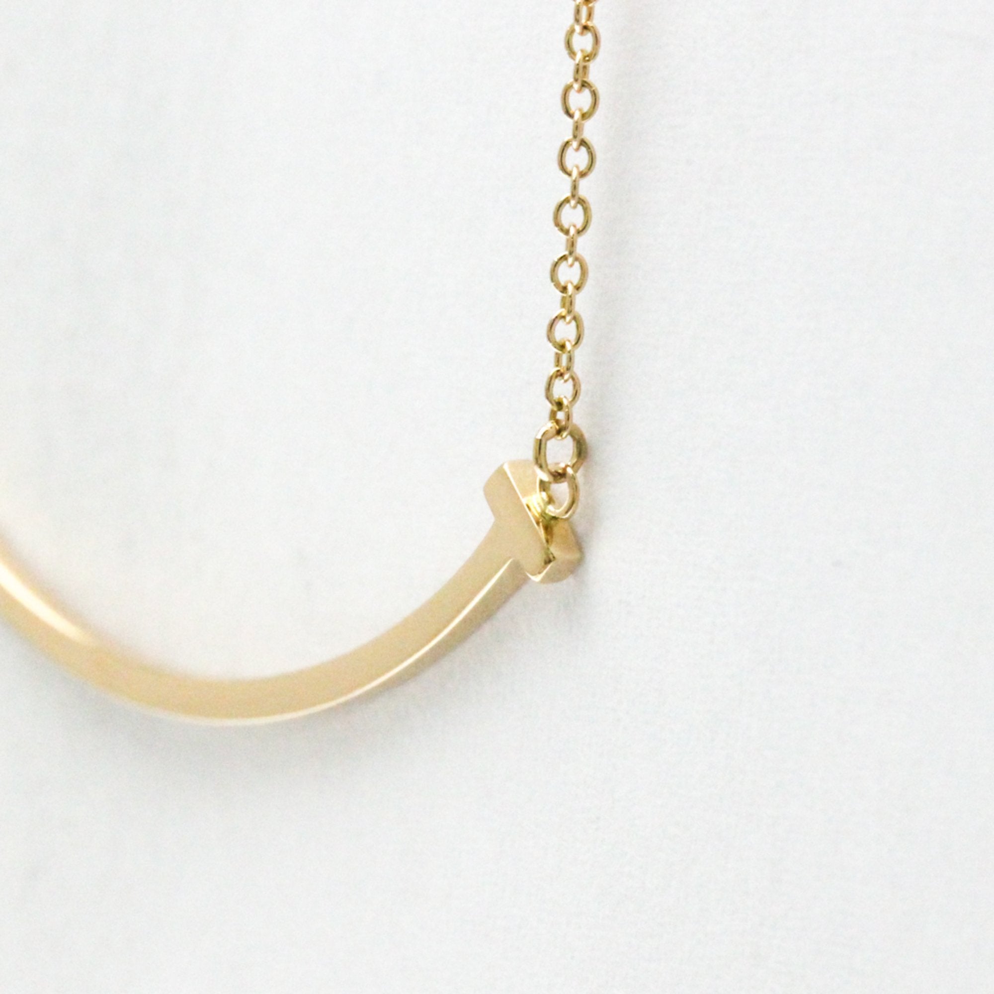 T Smile Pendant Necklace 18K Rose Gold