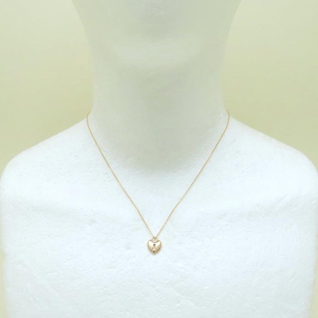 Heart Lock Pendant Necklace 18K Rose Gold