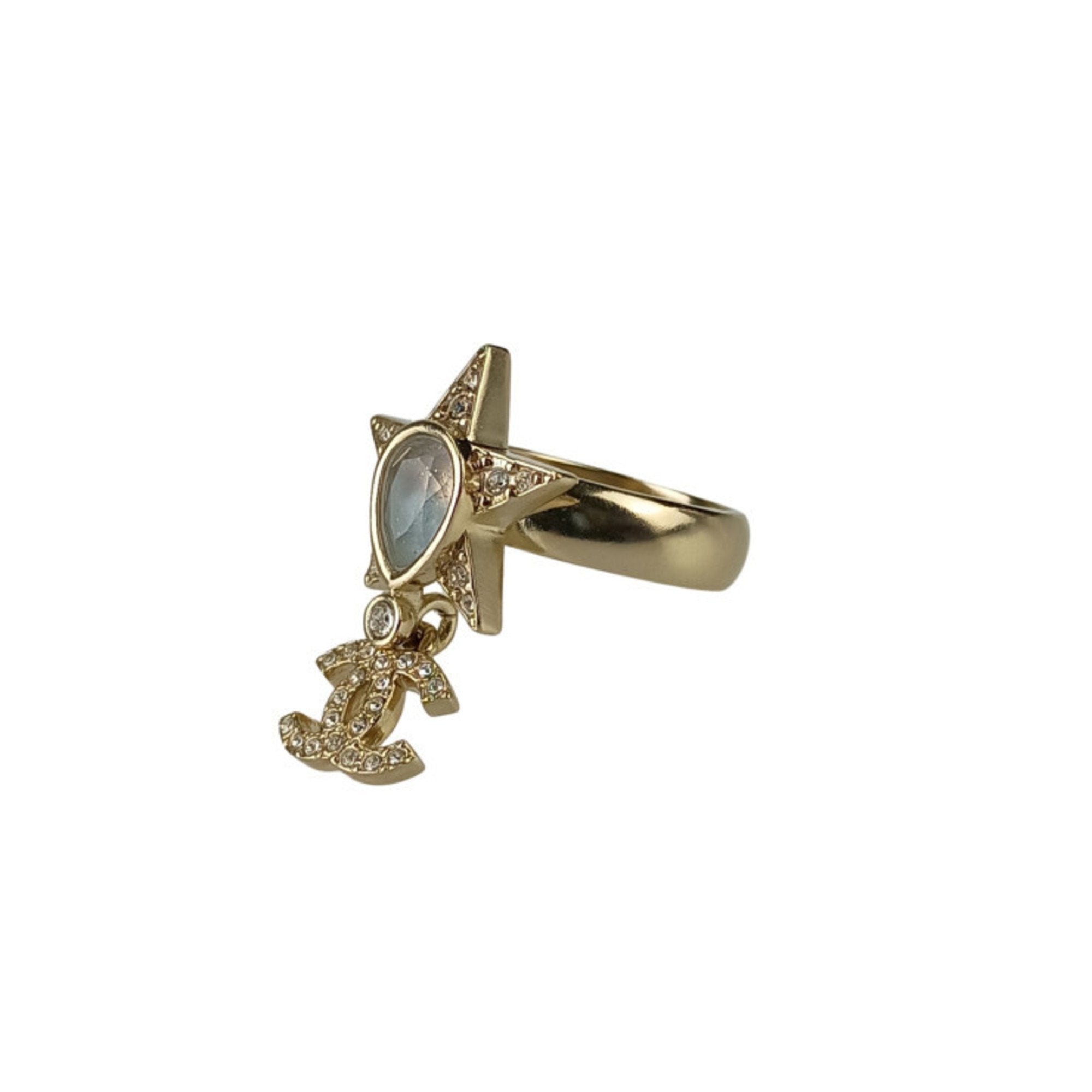 CC Logo Star Ring Gold-Tone Metal