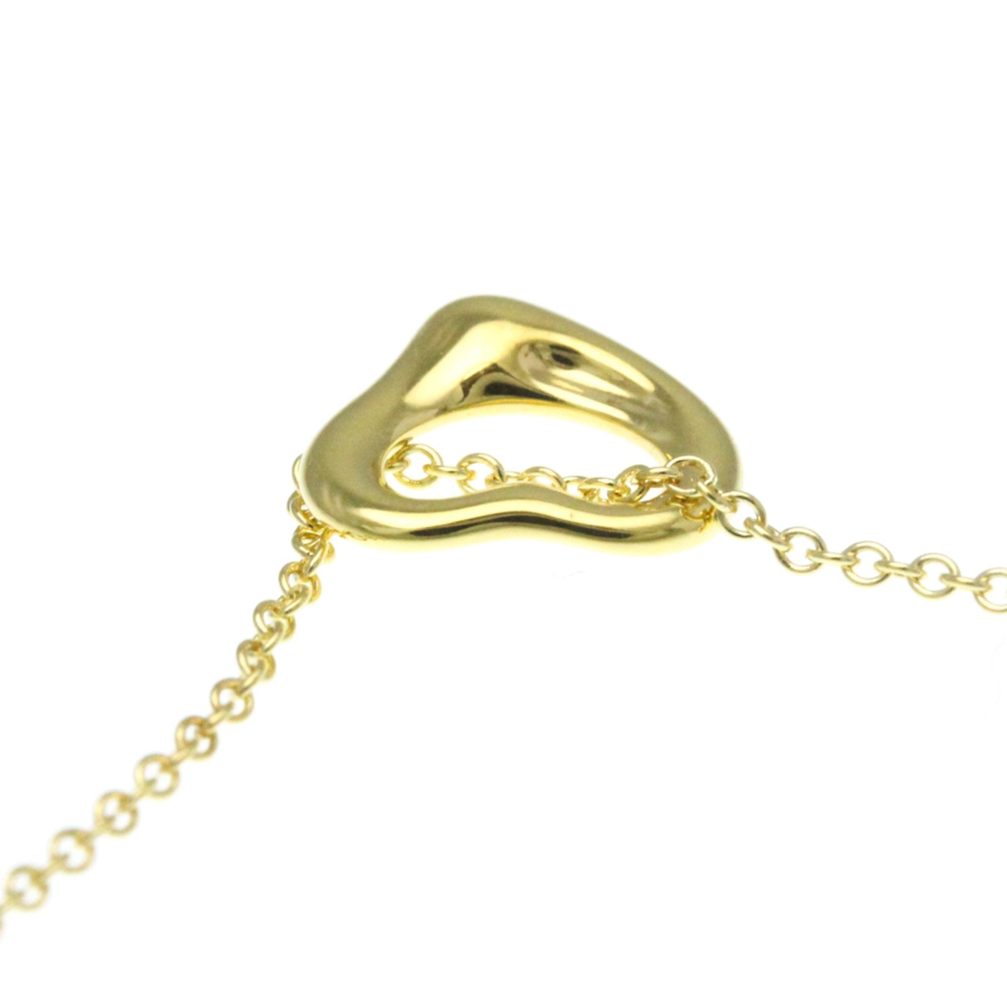 Open Heart Pendant Necklace 18K Yellow Gold 11mm