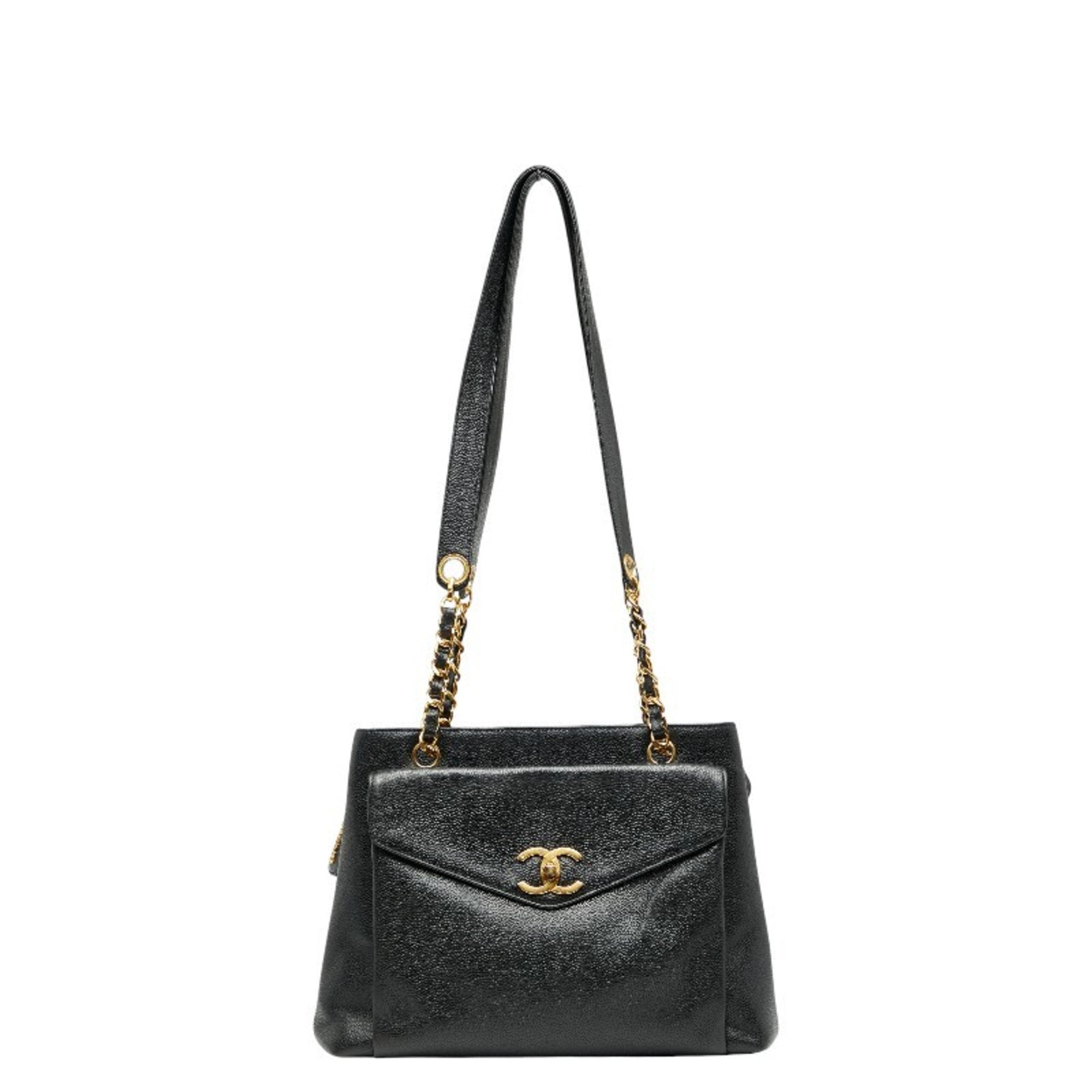 Vintage Front Pocket Tote Caviar Small