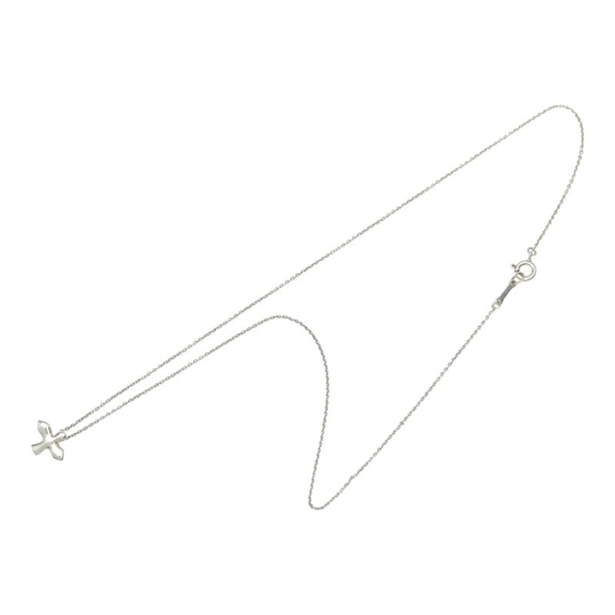 Bird Cross Pendant Necklace Sterling Silver