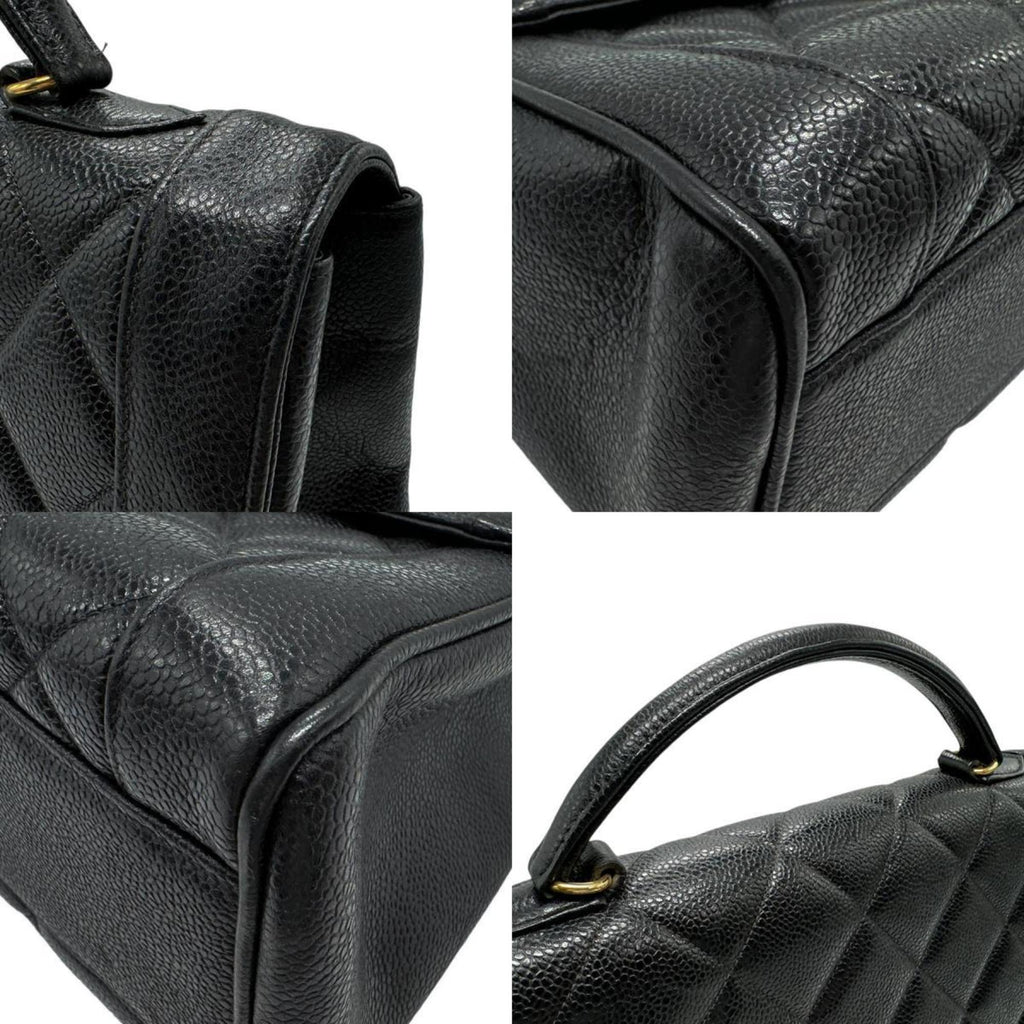 Vintage Two-Tone Kelly Top Handle Bag Quilted Caviar Jumbo
