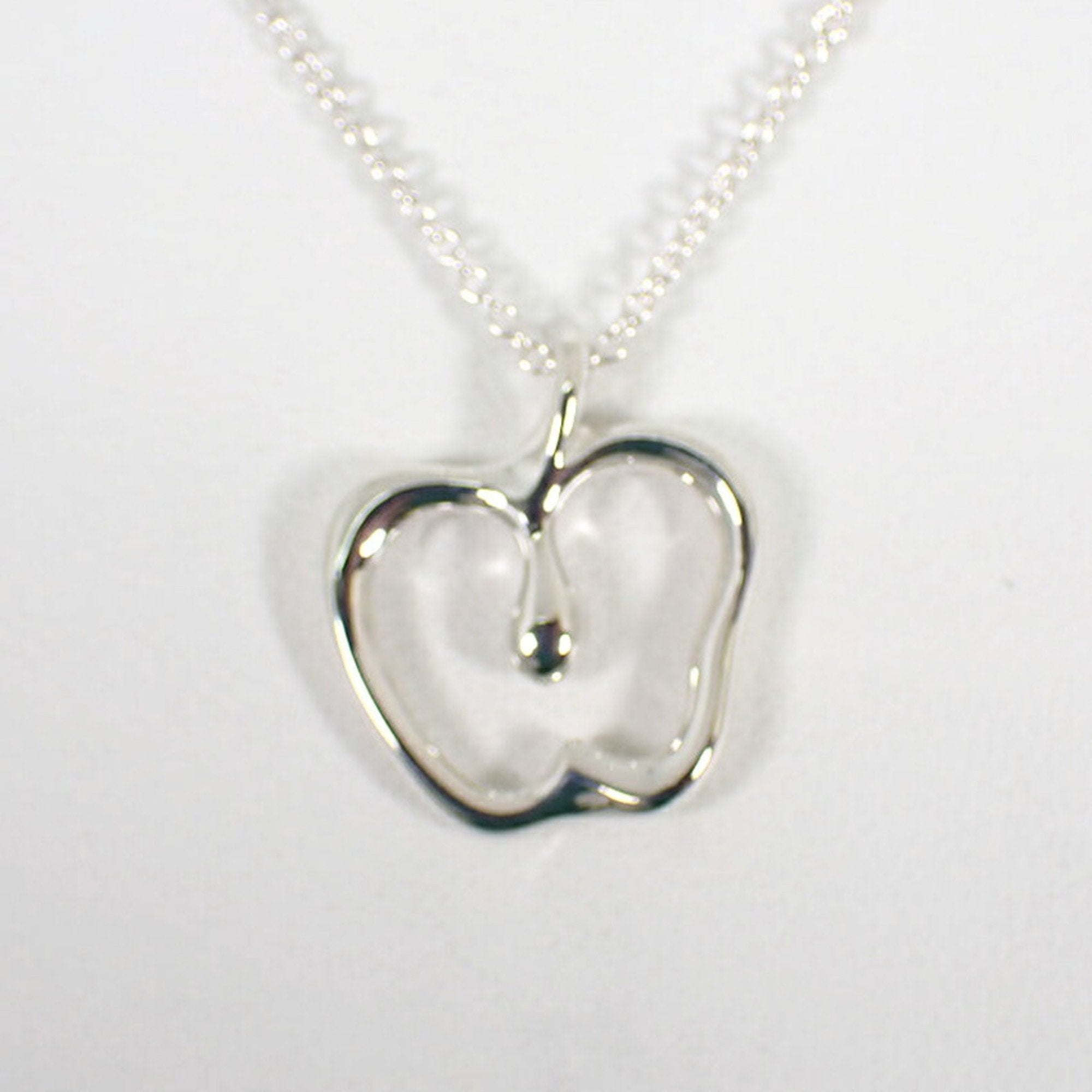 Apple Pendant Necklace Sterling Silver