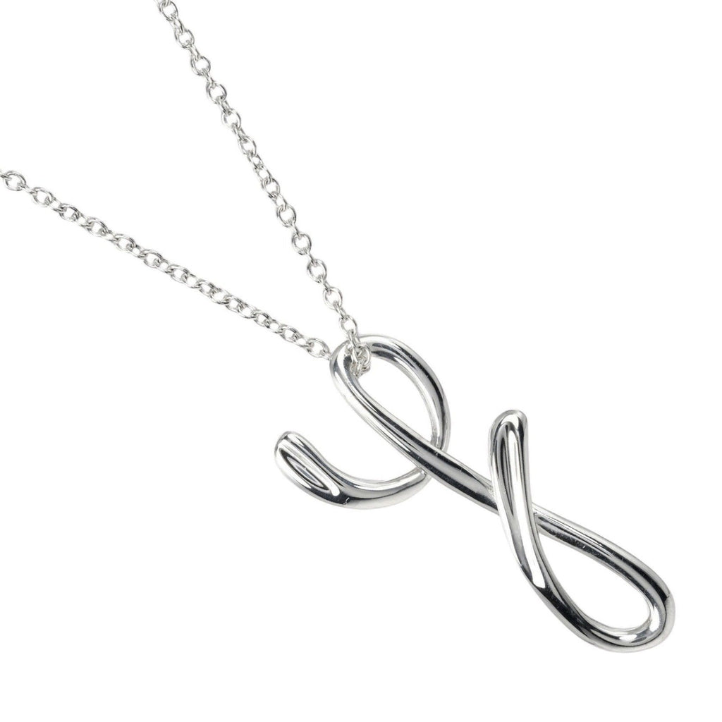 Initial Y Pendant Necklace Sterling Silver