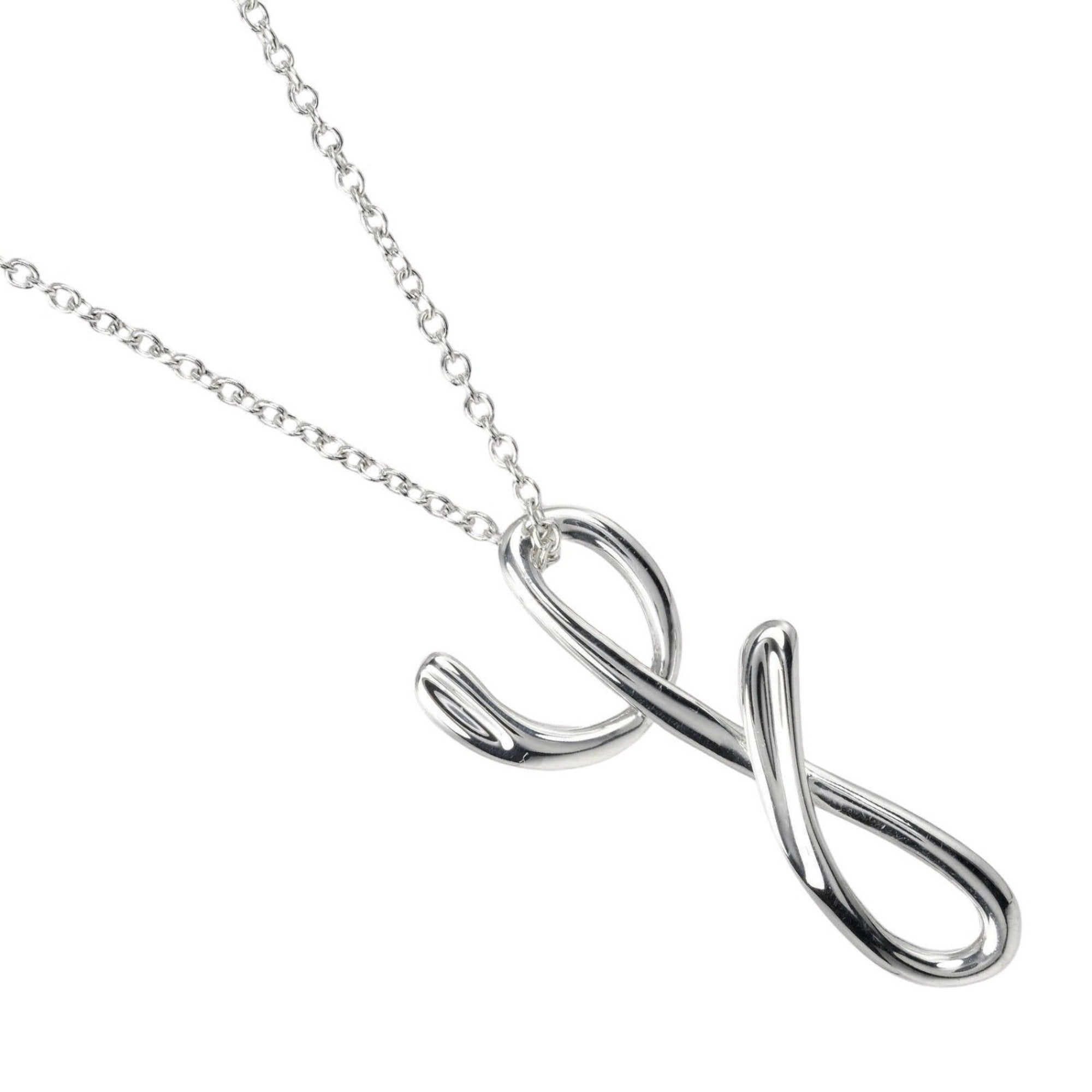 Initial Y Pendant Necklace Sterling Silver