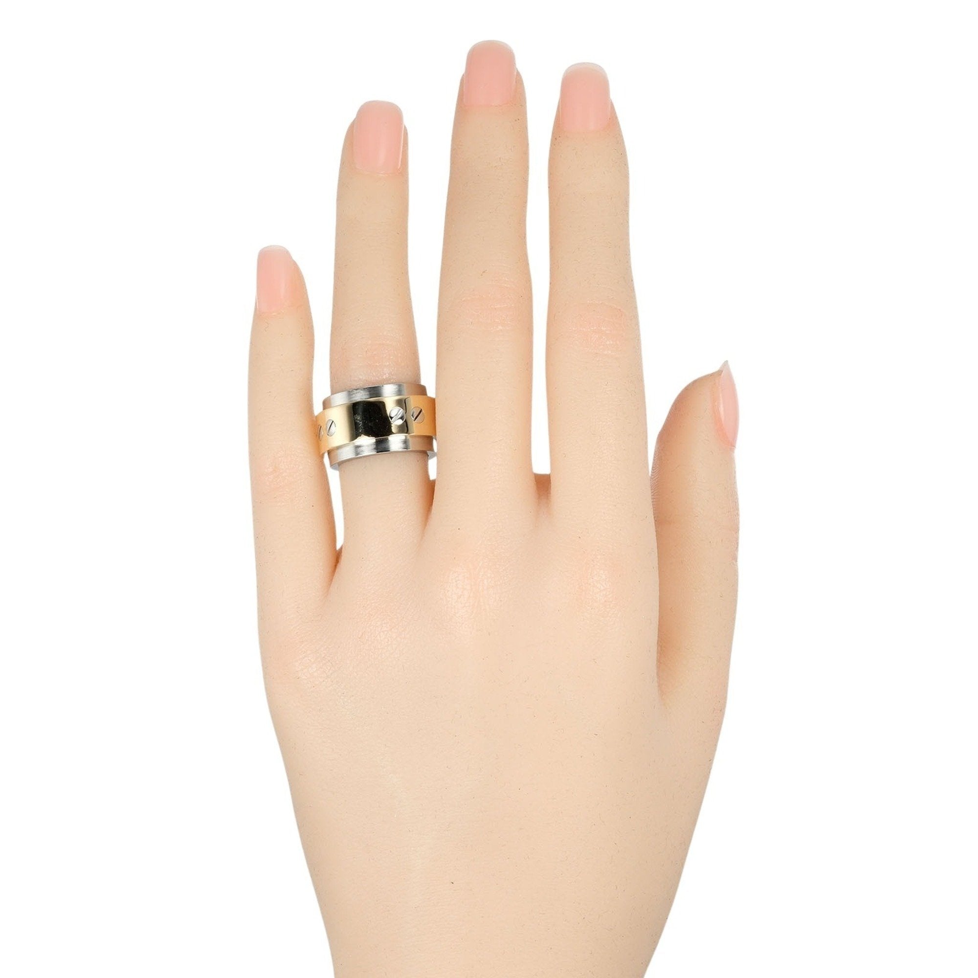 Santos 100 Ring Stainless Steel and 18K Yellow Gold