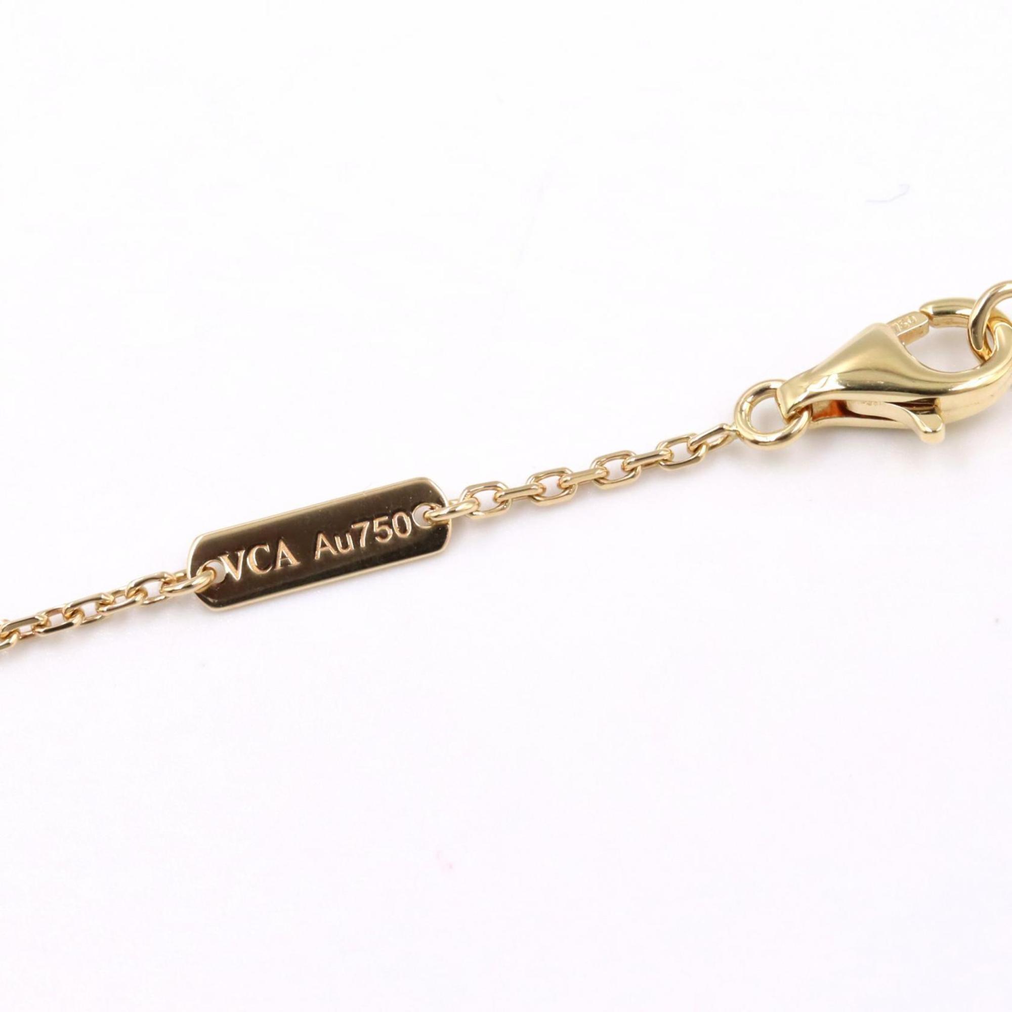 Vintage Alhambra Pendant Necklace 18K Yellow Gold and Onyx
