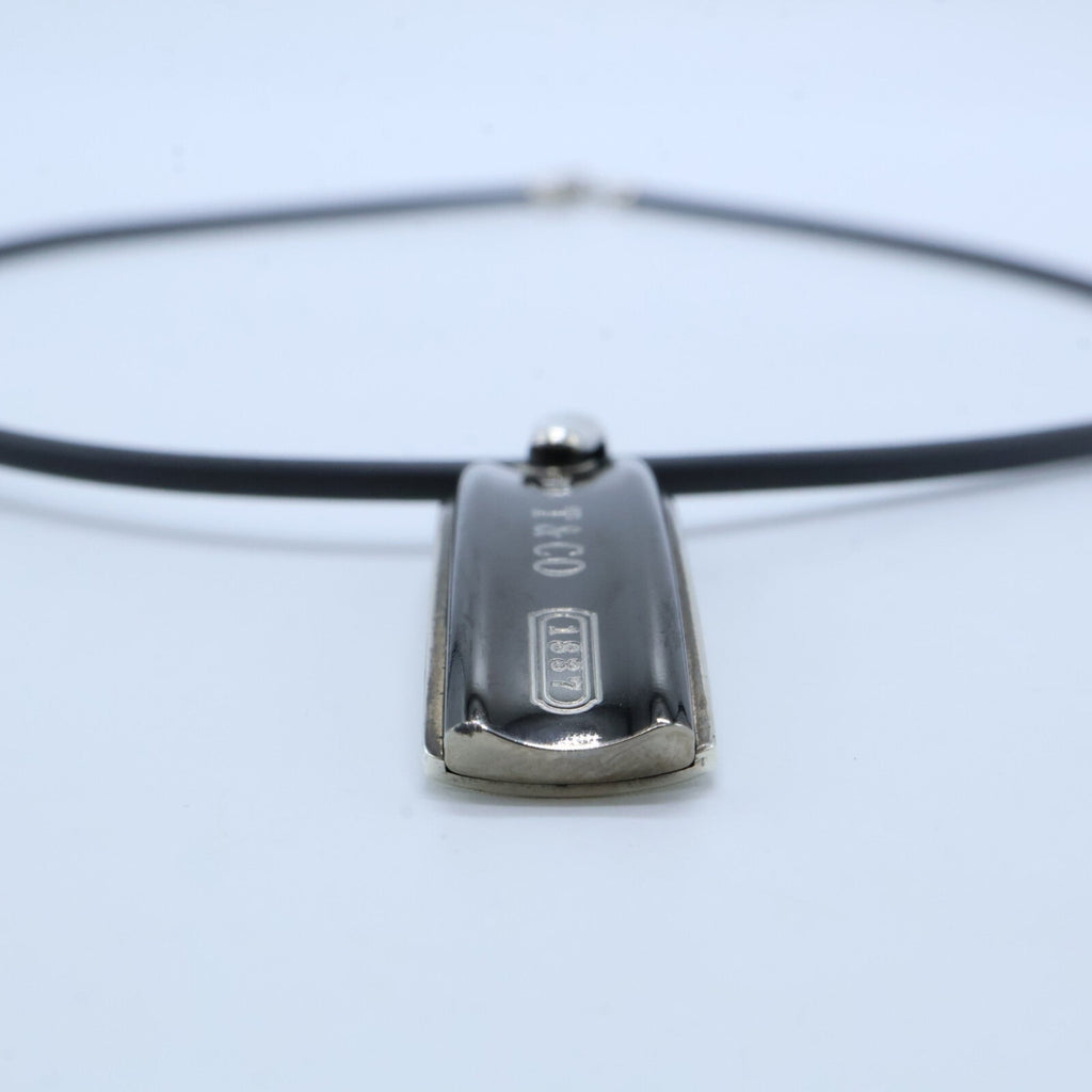 Narrow Barcode Pendant Necklace Sterling Silver