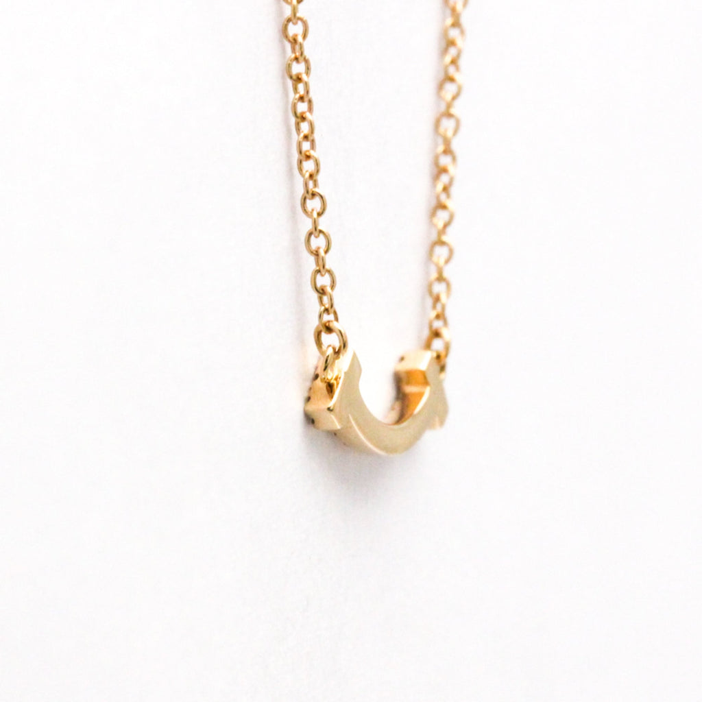 Smile Pendant Necklace 18K Rose Gold with Diamond
