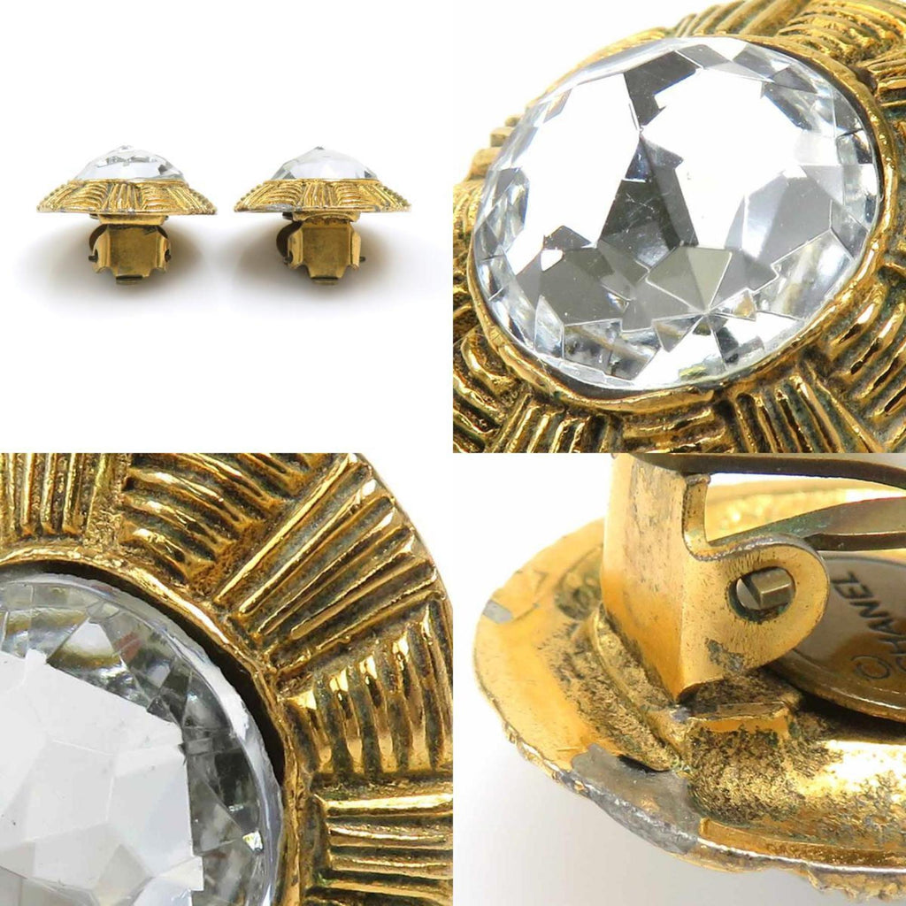 Rhinestone Clip-On Earrings Metal and Rhinestone