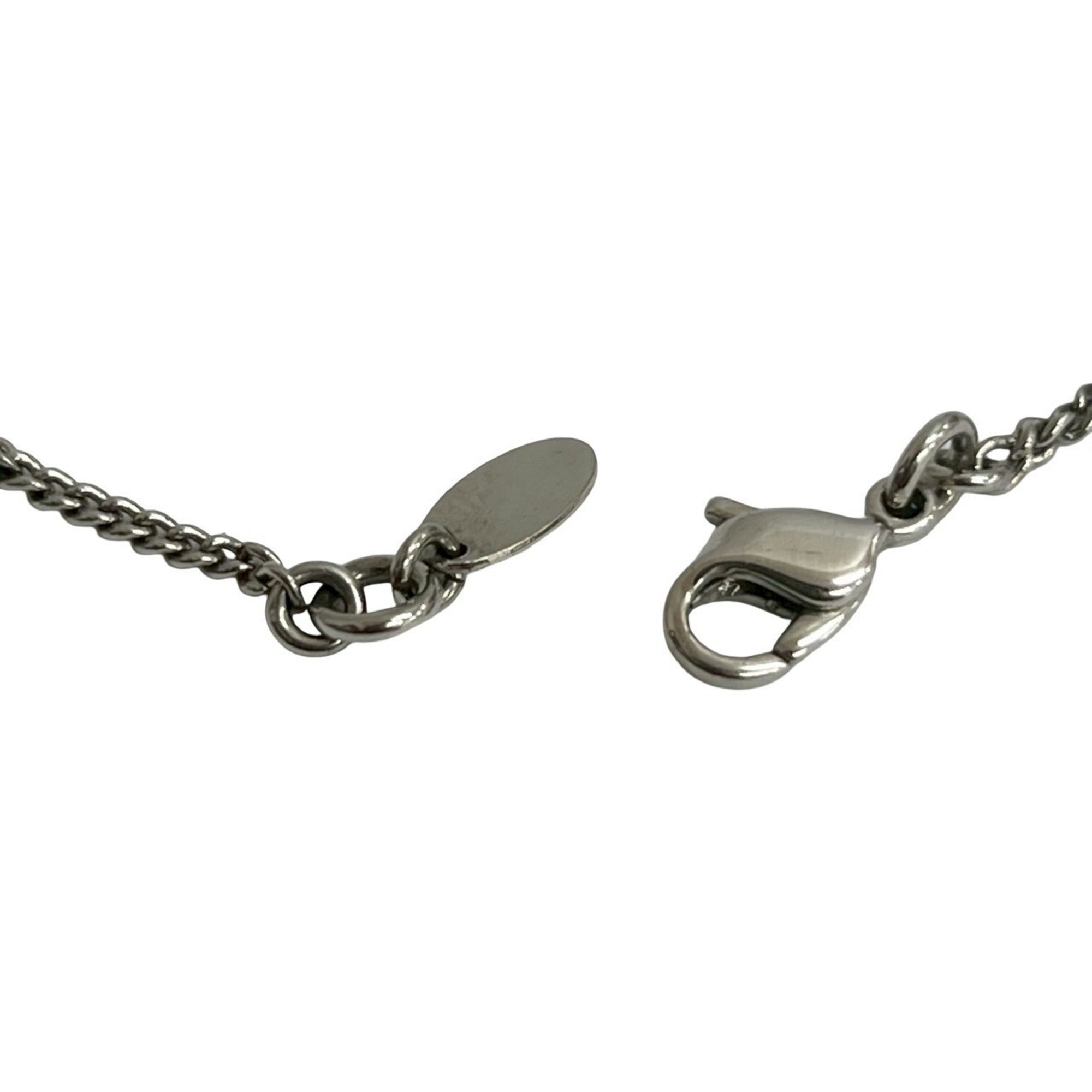 CC Logo Pendant Necklace Silver-Tone Metal