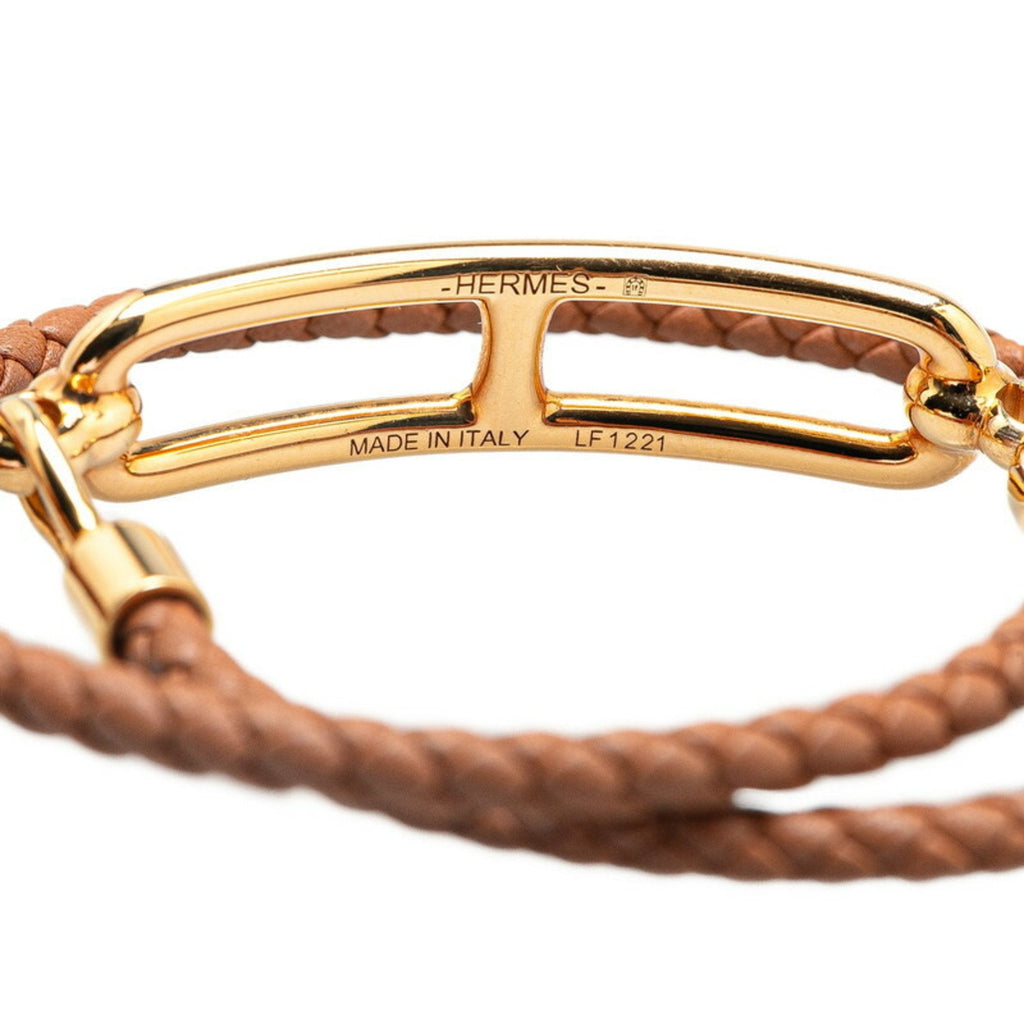 Lulis Double Tour Bracelet Gold and Leather
