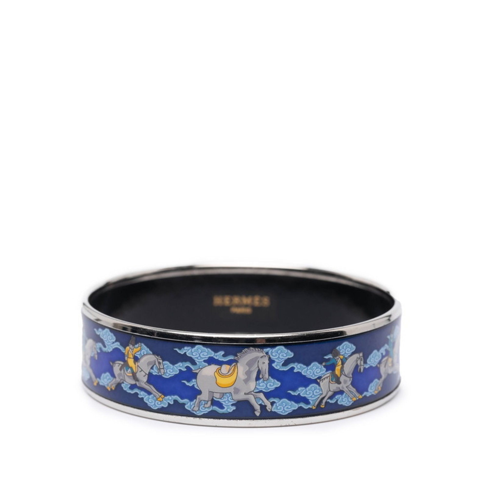 Bangle Metal Silver and Blue and Multi-Color Bracelet