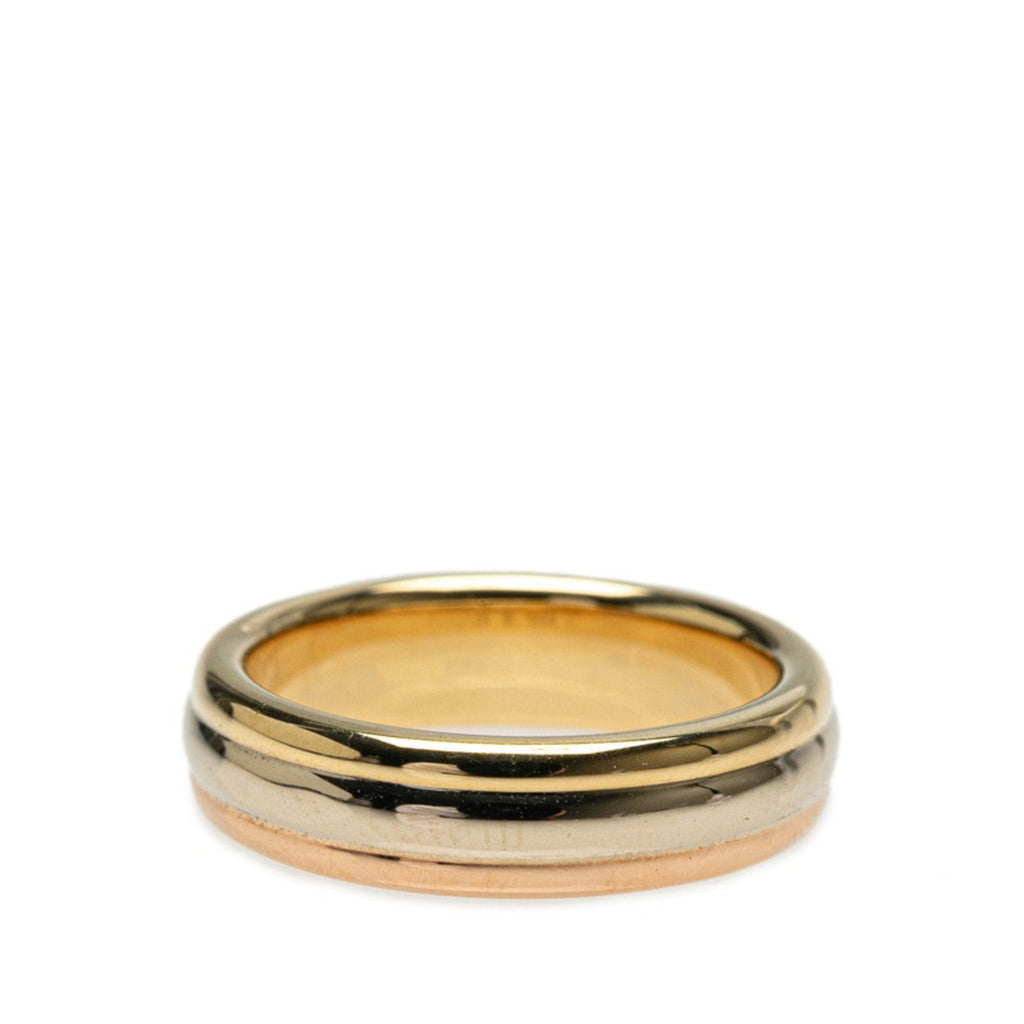 Vendome Louis Cartier Band Ring 18K Tricolor Gold