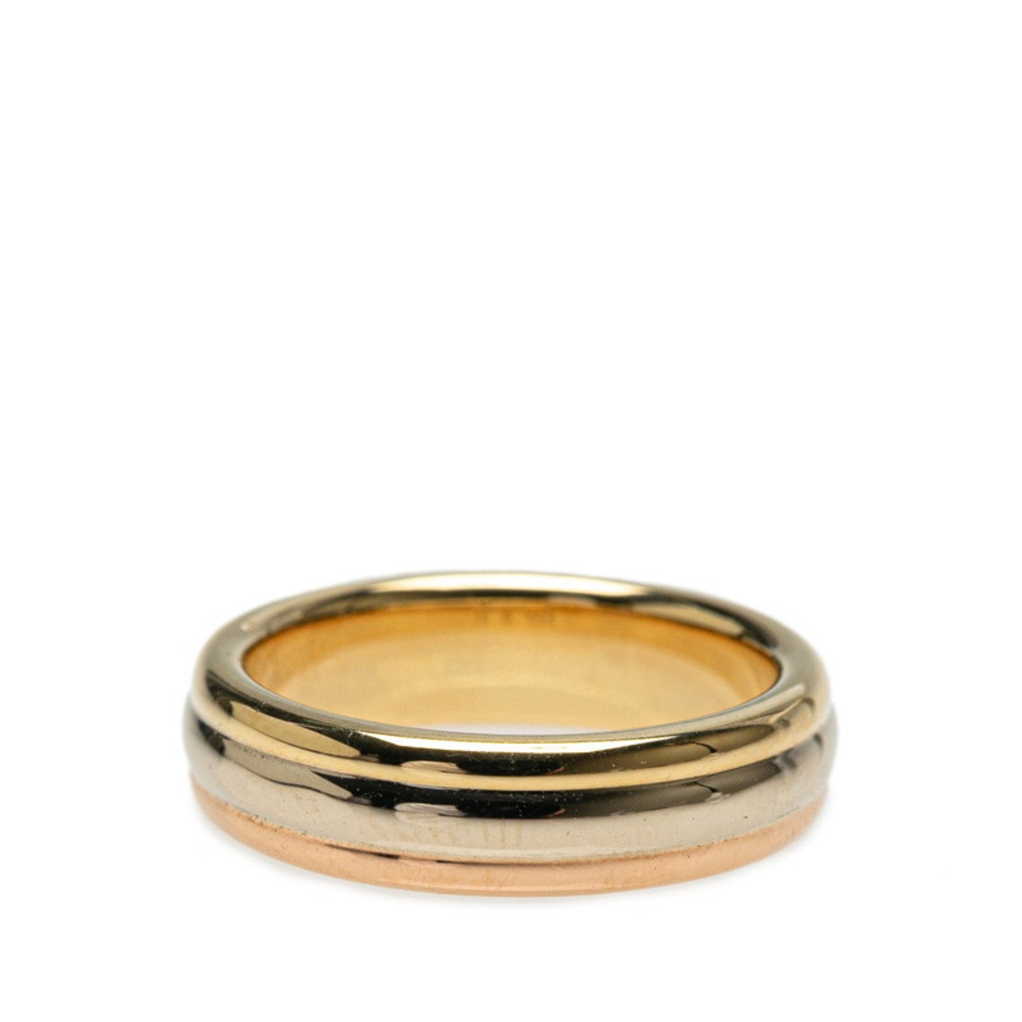 Vendome Louis Cartier Band Ring 18K Tricolor Gold