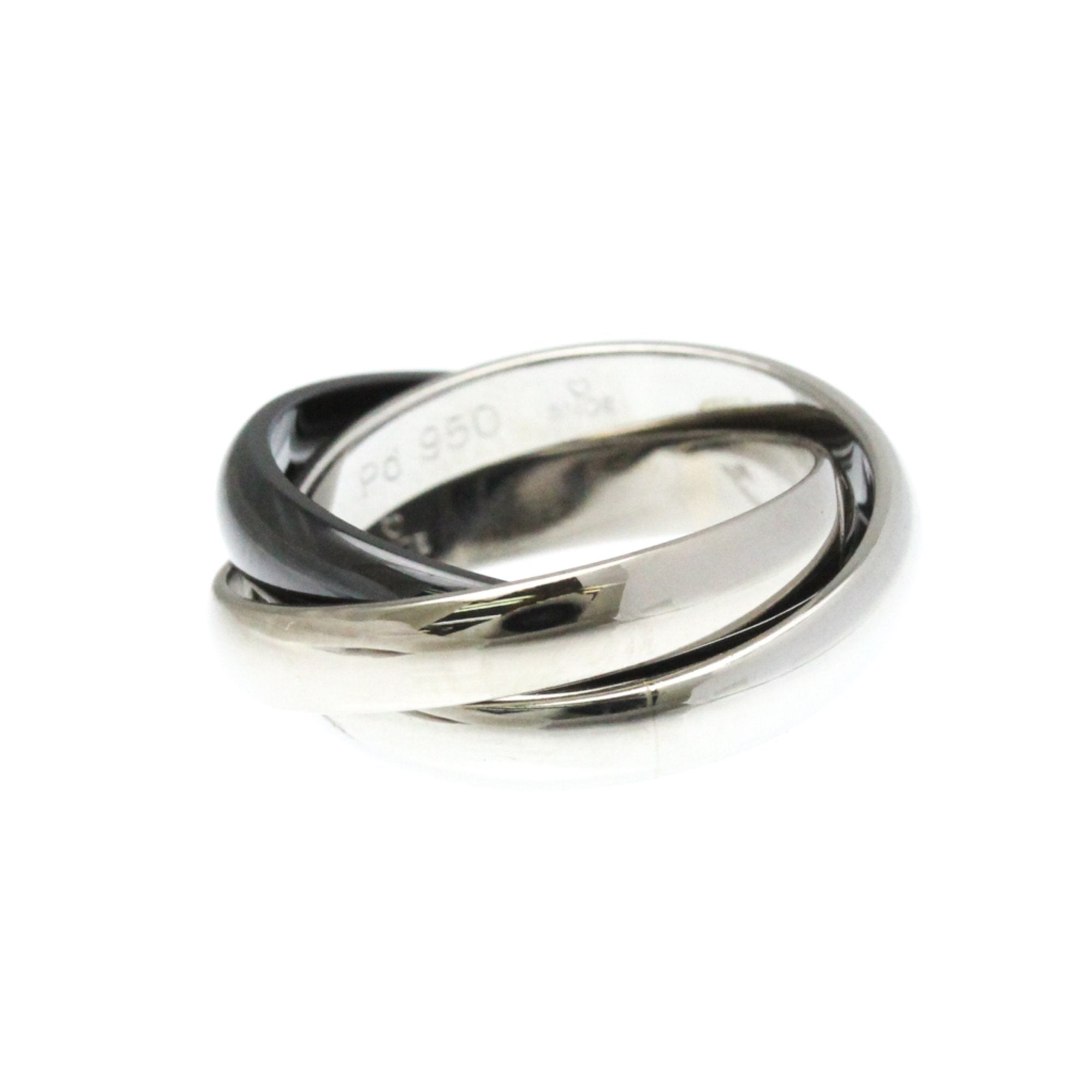 Trinity Ring Sterling Silver and 18K White Gold and Ceramic
