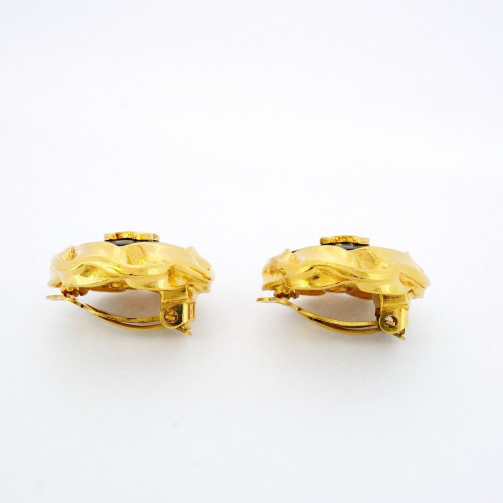 CC Logo Clip-On Earrings Metal Gold-Tone Metal