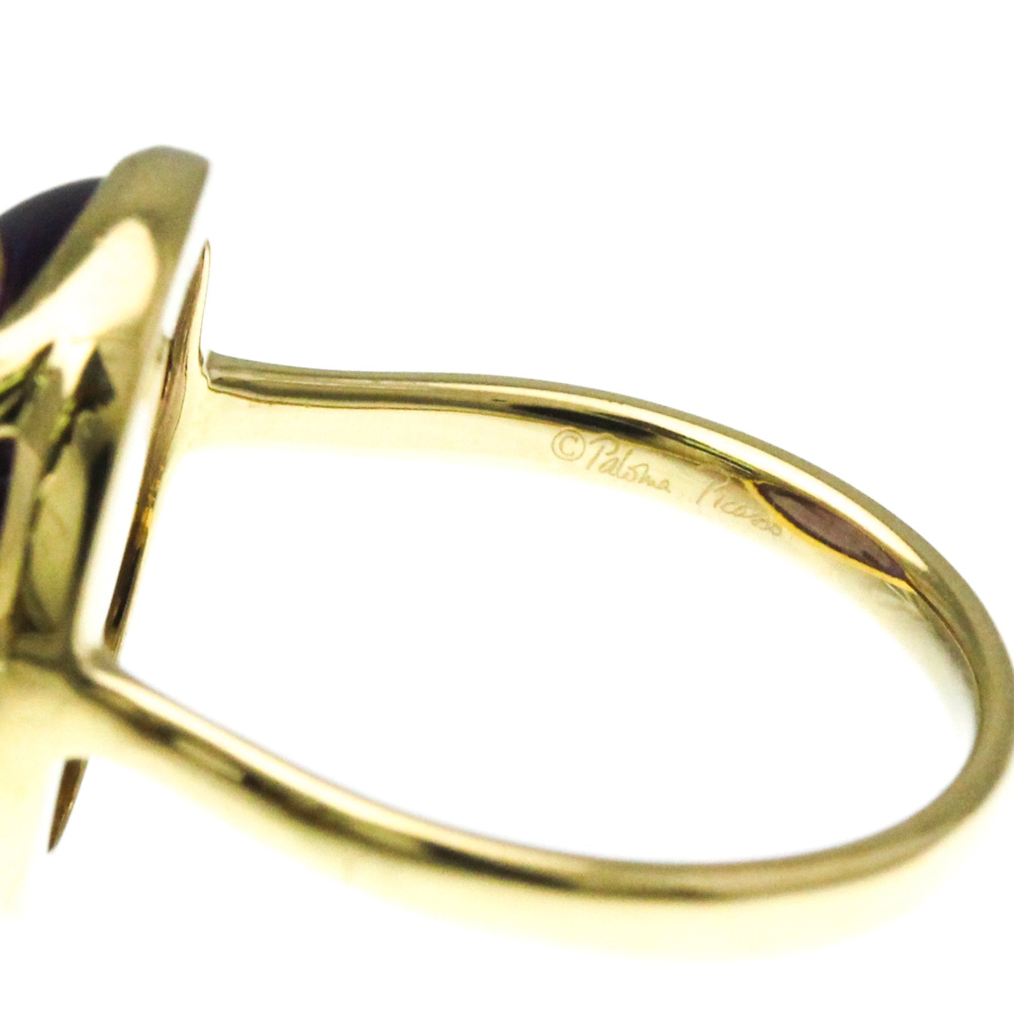 Band Ring 18K Yellow Gold and Amethyst