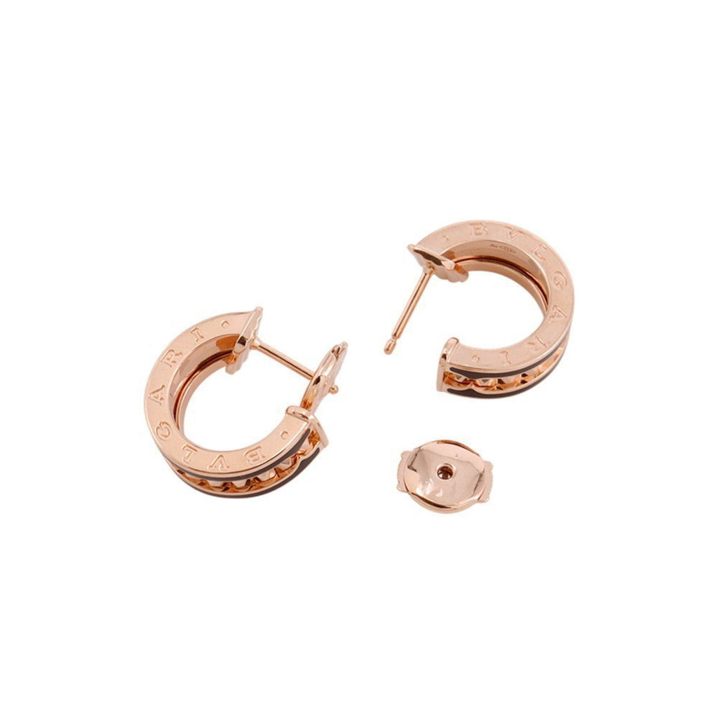 B.Zero1 Stud Earrings 18K Rose Gold and Ceramic 18K Rose Gold and Ceramic