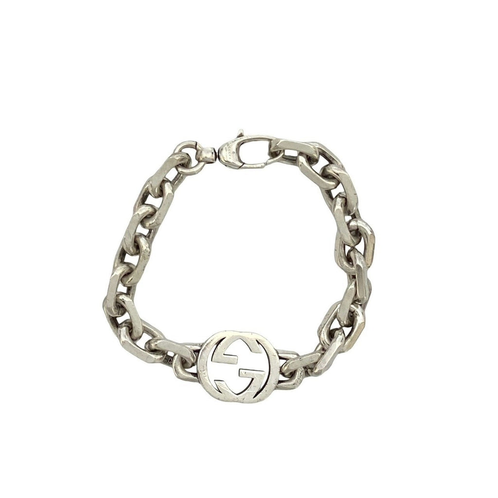 Interlocking G Motif Chain Bracelet Sterling Silver