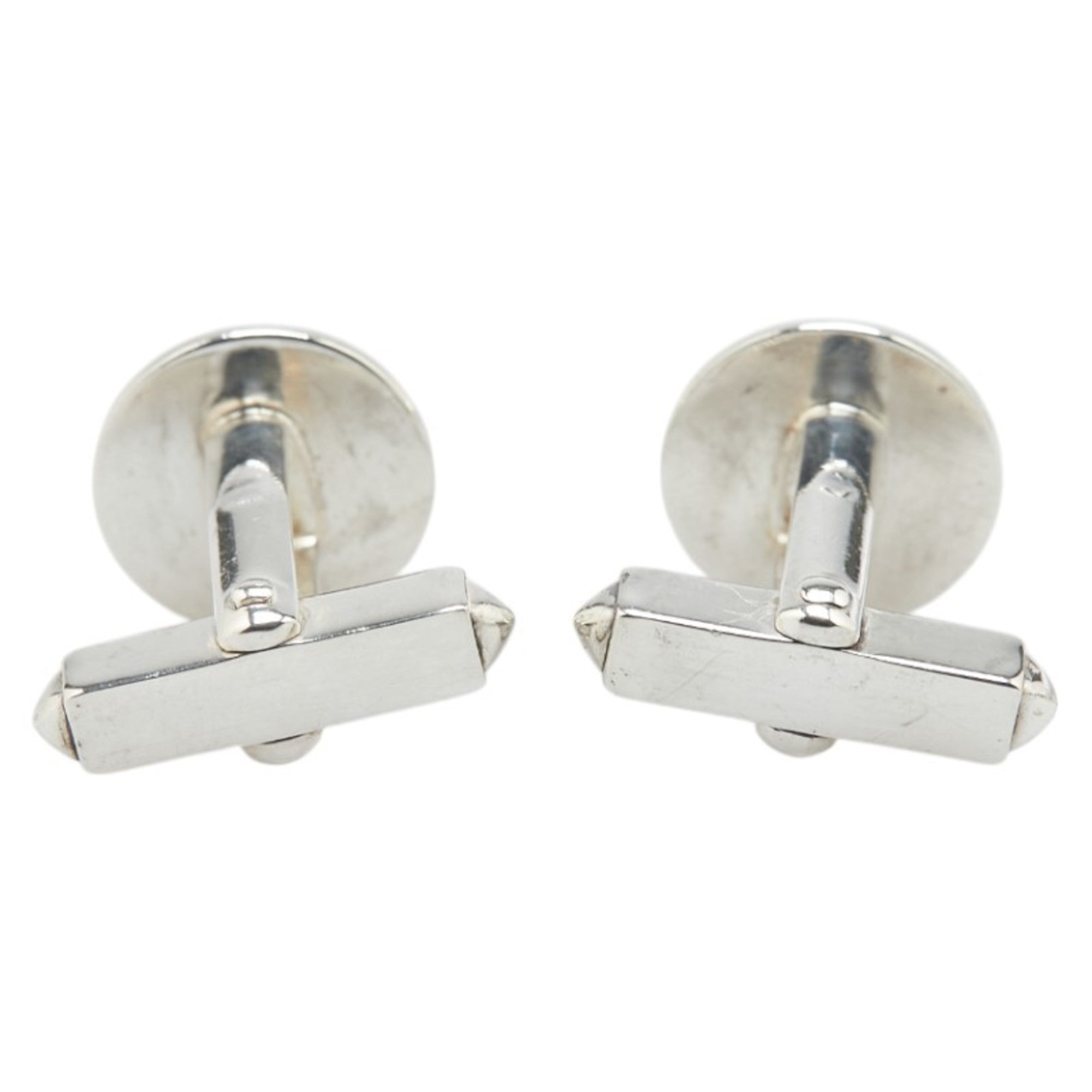 Taiga Cufflinks Leather and Metal Silver Bracelet