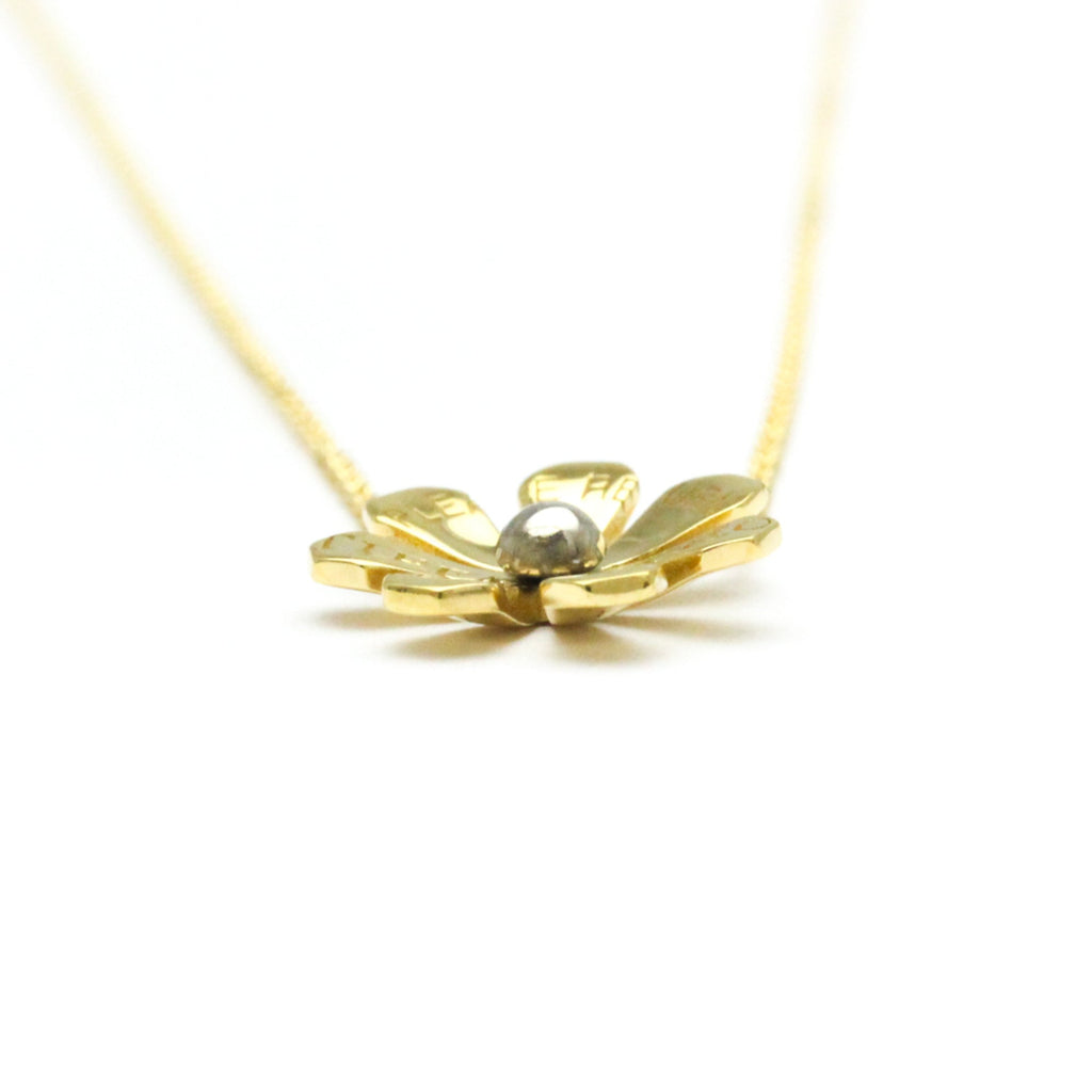 Pendant Necklace Sterling Silver and 18K Yellow Gold