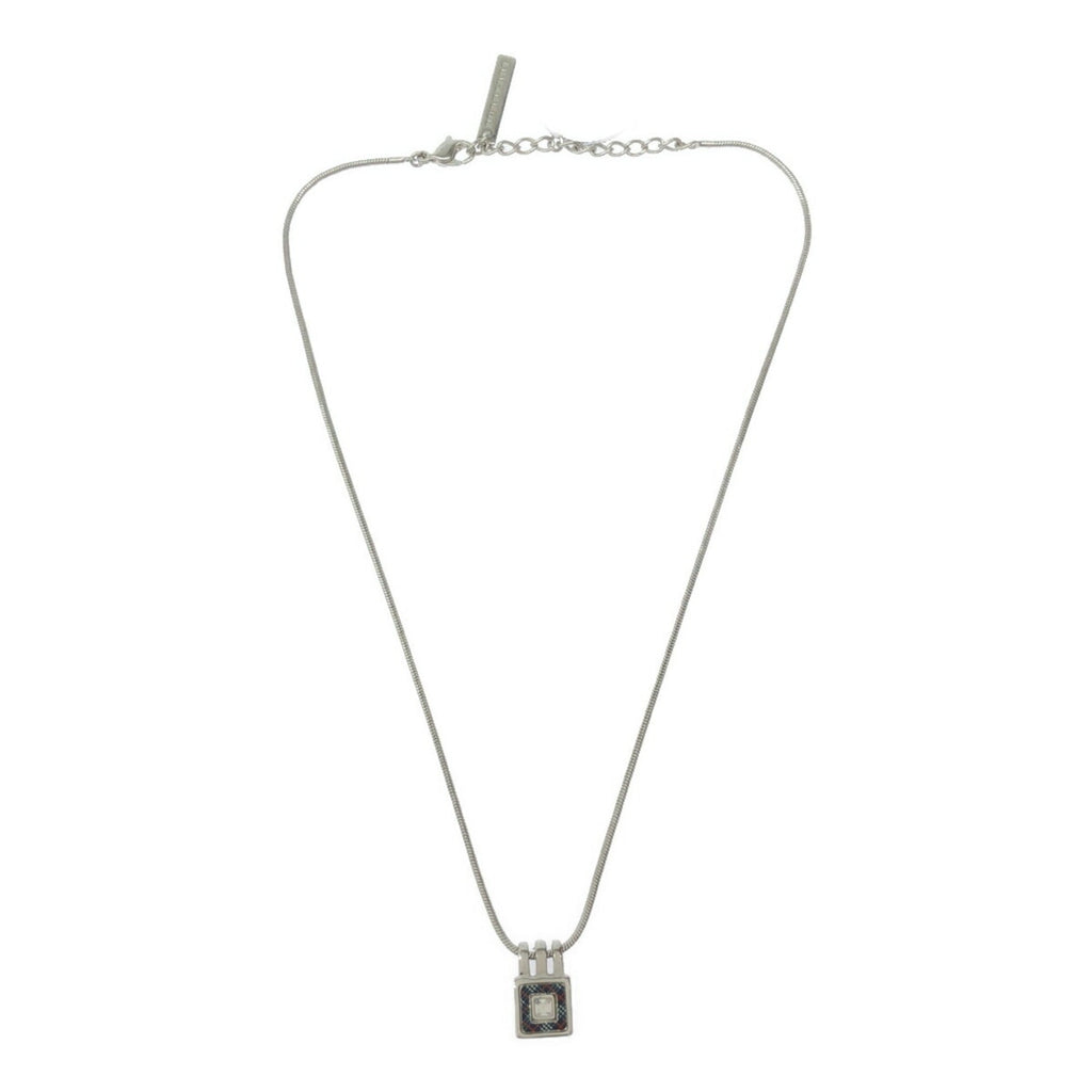 Pendant Necklace Sterling Silver With Square Zirconia