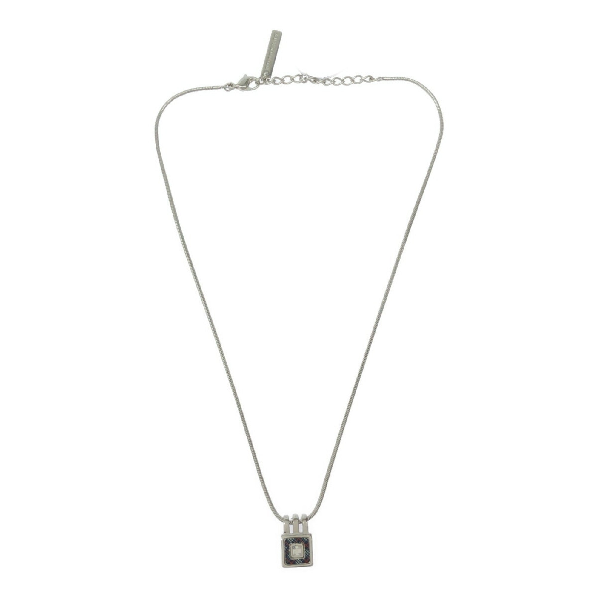 Pendant Necklace Sterling Silver With Square Zirconia
