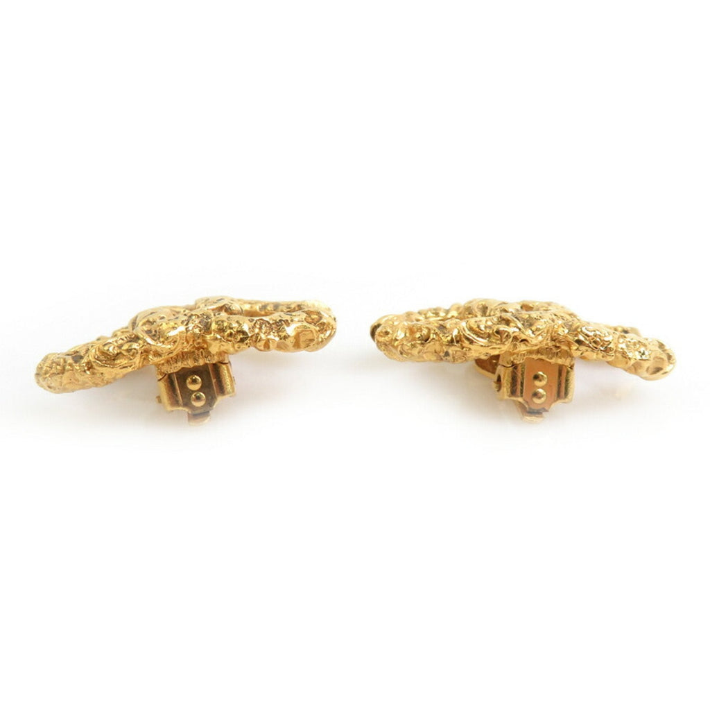 CC Logo Clip-On Earrings Gold-Tone Metal Gold-Tone Metal