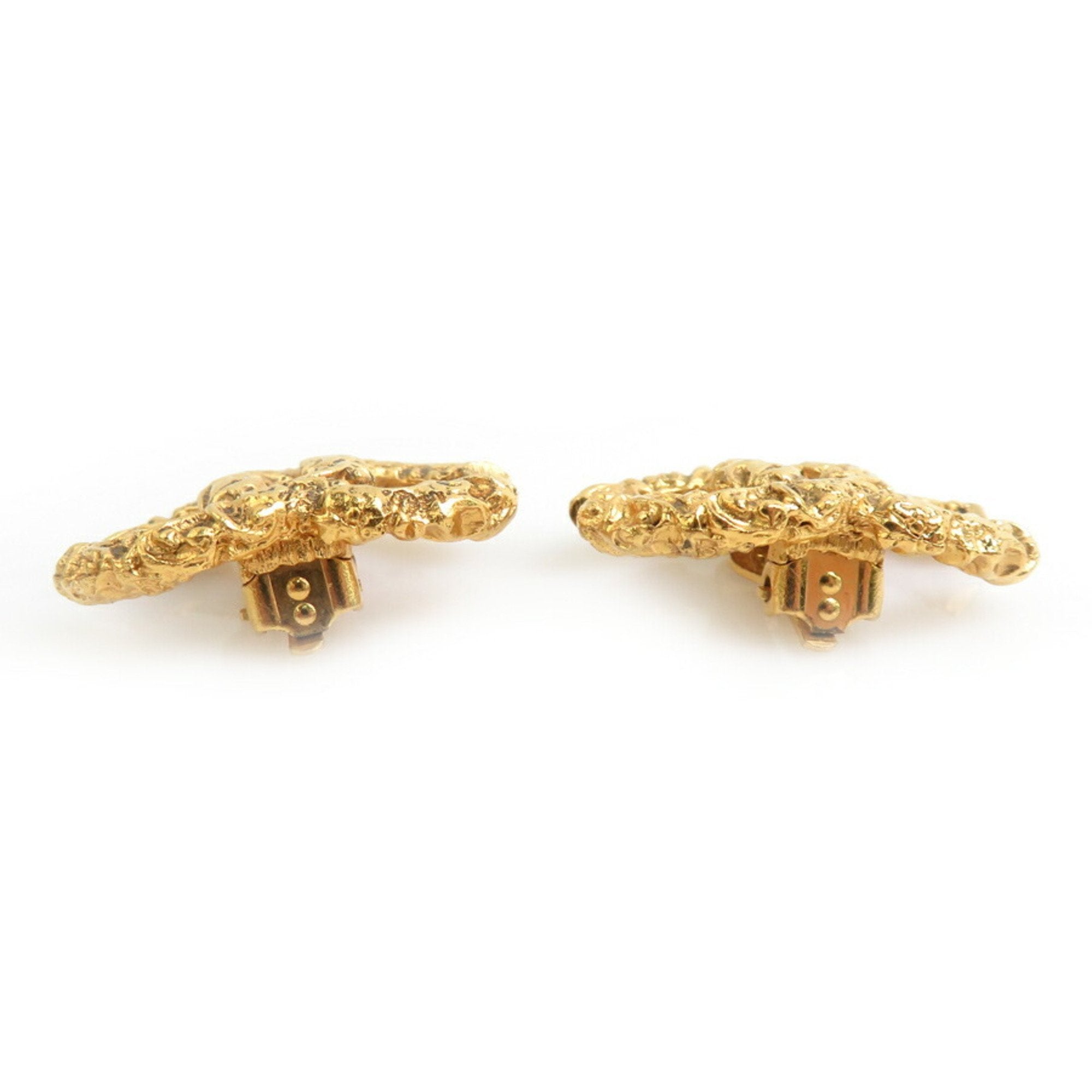 CC Logo Clip-On Earrings Gold-Tone Metal Gold-Tone Metal
