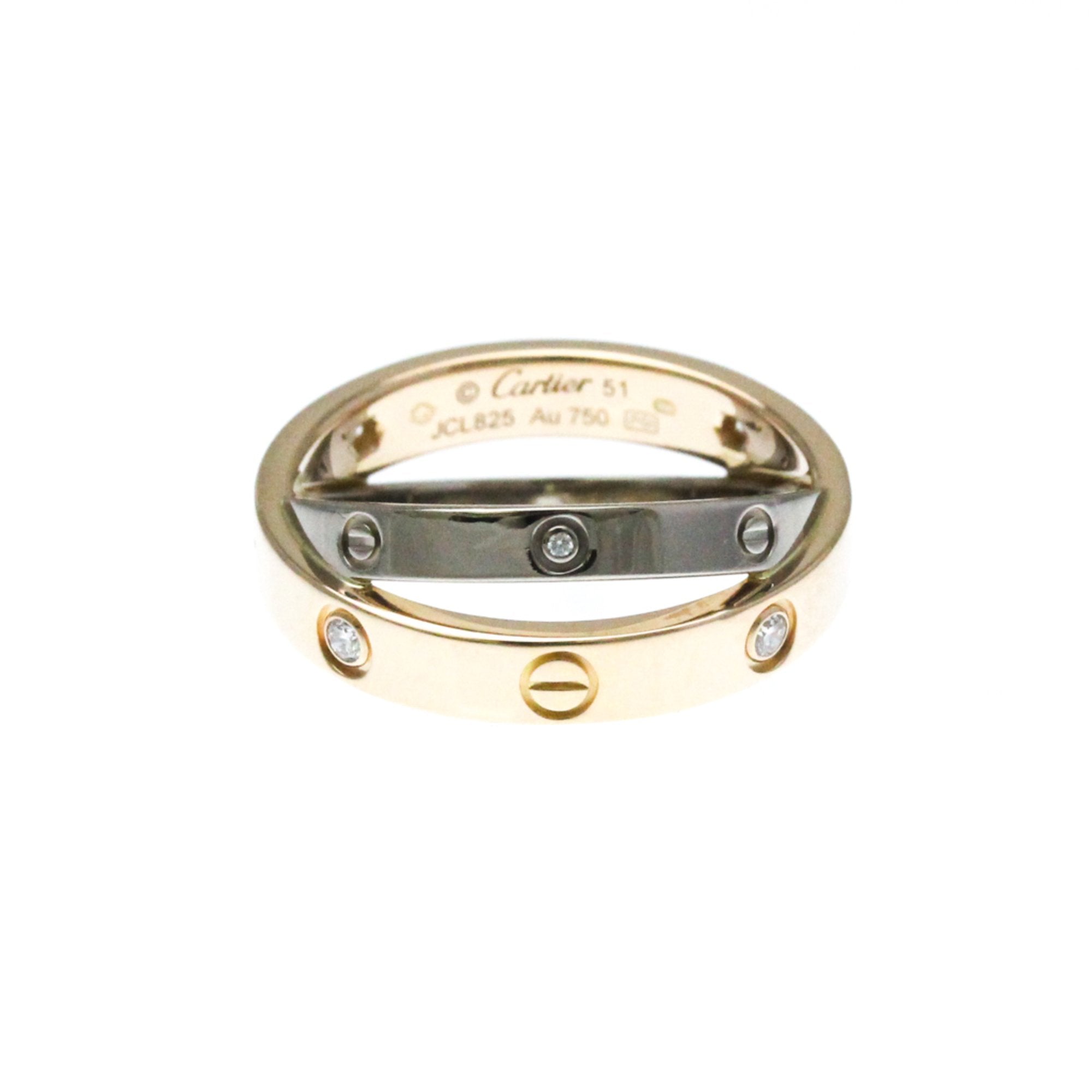 Love Ring 18K Rose Gold and 18K White Gold with Diamond