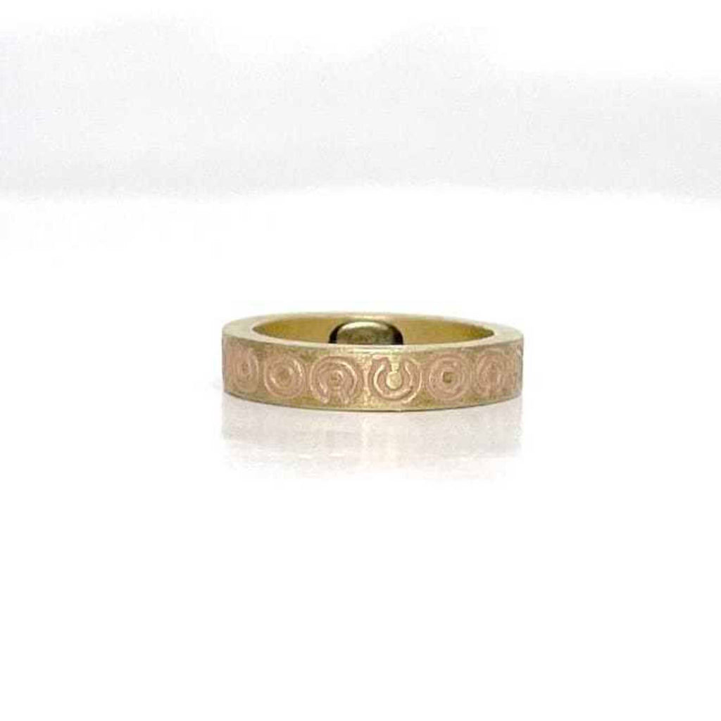 Engraved Ring Gold-Tone Metal