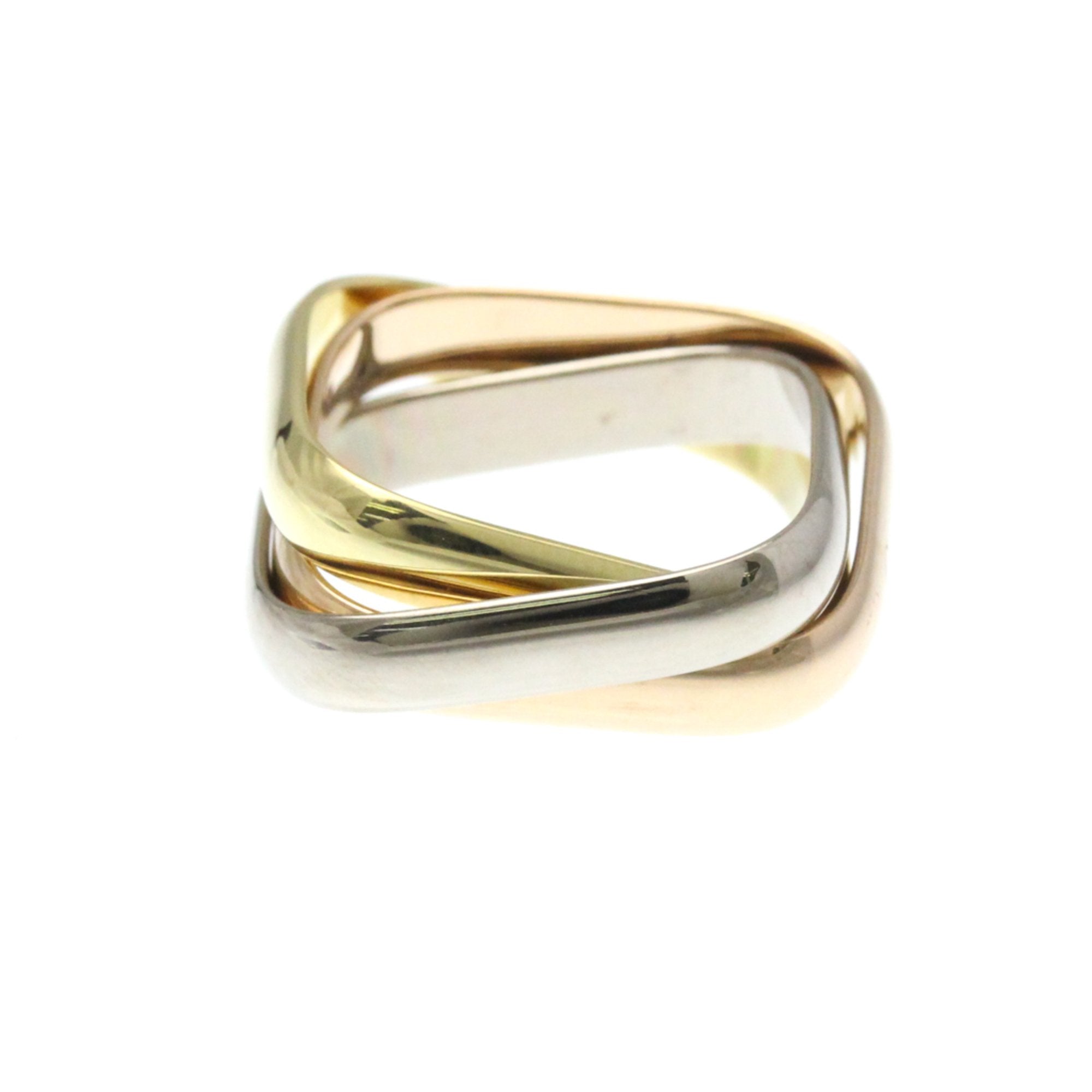Vendome Louis Cartier Band Ring 18K Tricolor Gold