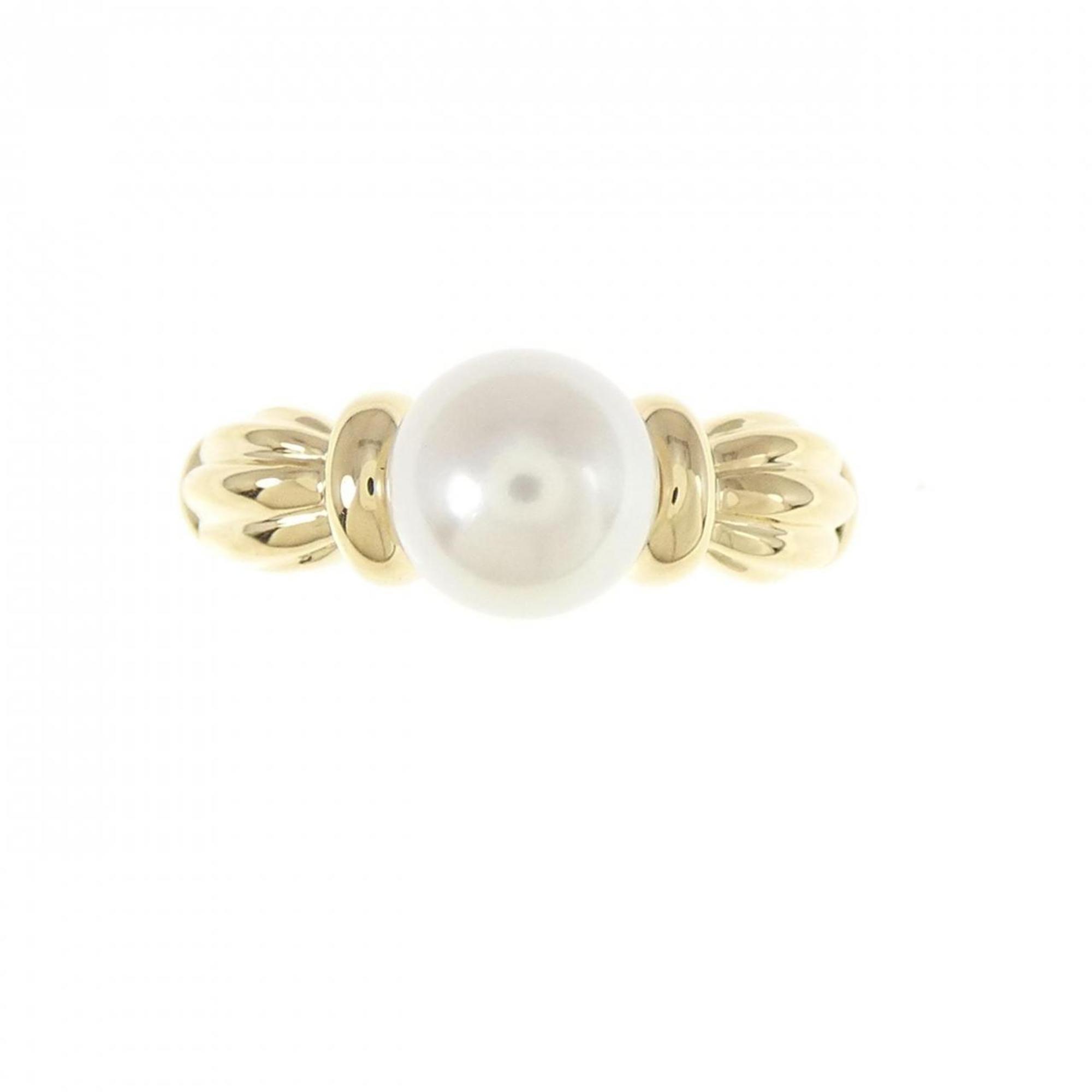 Band Ring Yellow 7mm With Pearl