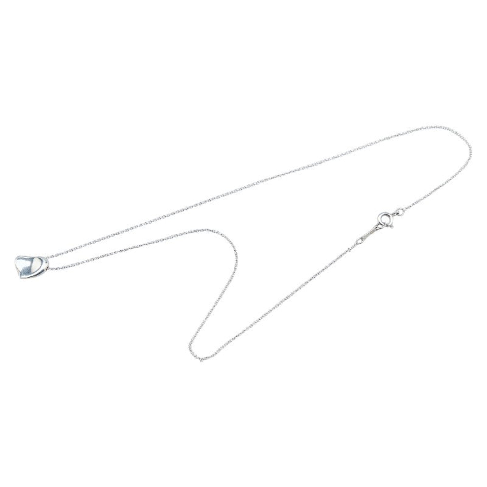 Full Heart Pendant Necklace Sterling Silver