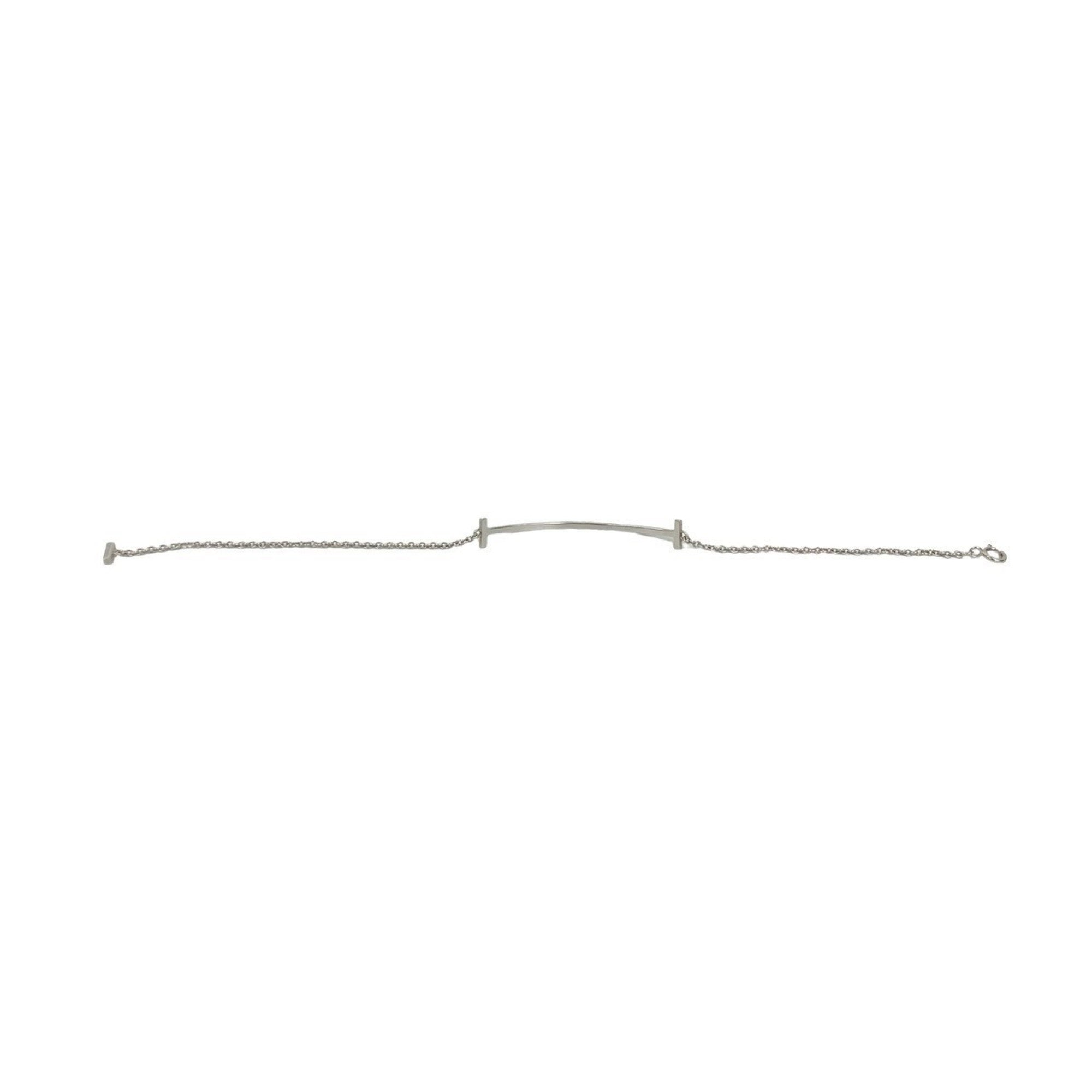 T Smile Pendant Necklace Sterling Silver with 18K White Gold with Diamonds