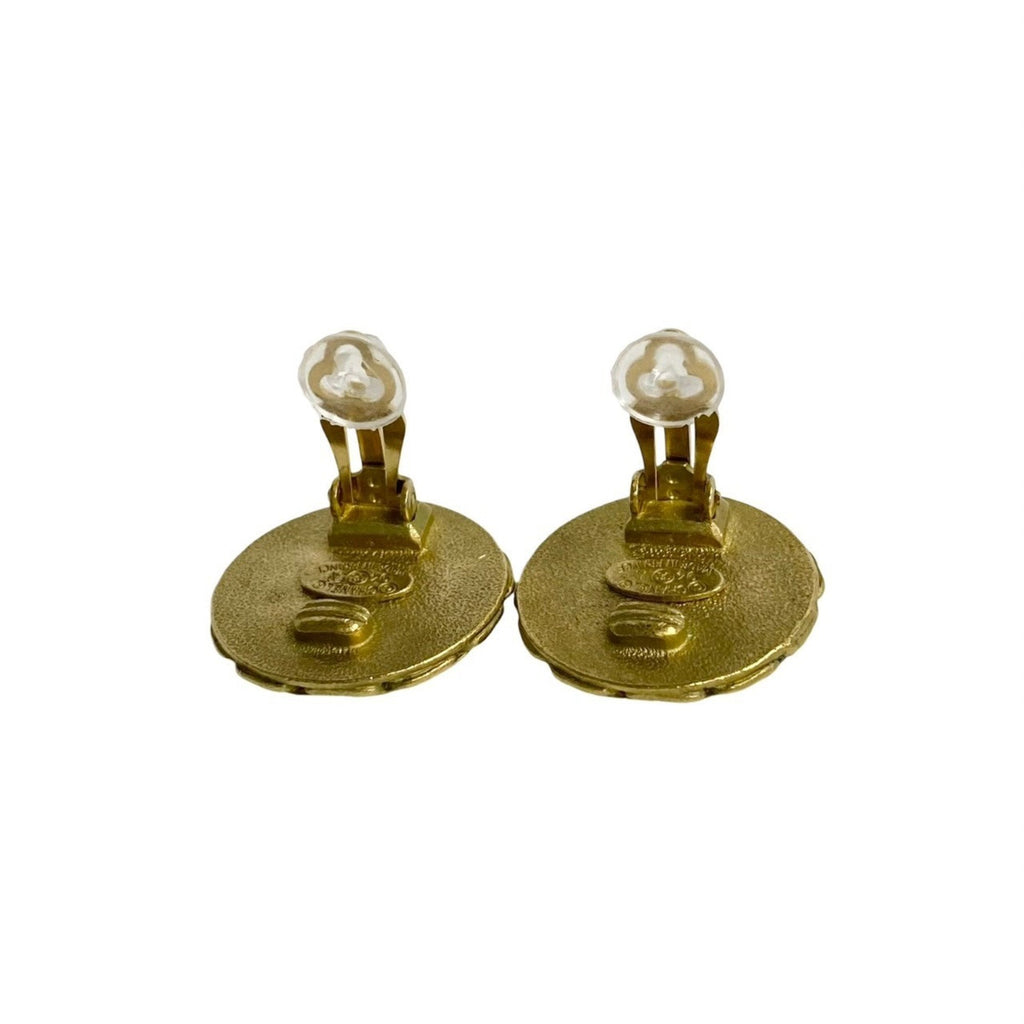 CC Logo Clip-On Earrings Metal Gold-Tone Metal