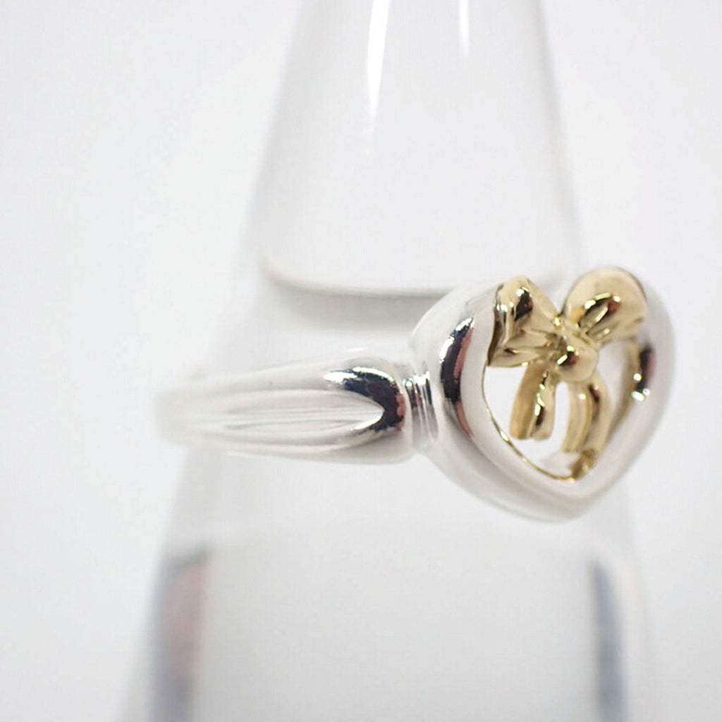Heart Ribbon Ring Sterling Silver